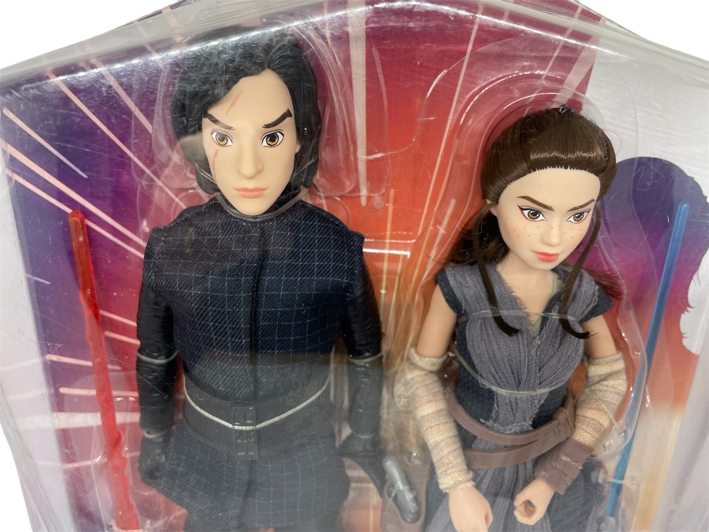 Vintage 2017 Star Wars Forces Of Destiny Rey Of Jakku And Kylo Ren 12 Inch Action Figure Set - Brand New Factory Sealed Shop Stock Room Find