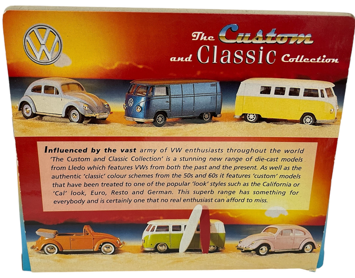 Vintage 1999 Lledo The Custom And Classic Collection VW Beatle Convertible Diecast Replica Model Vehicle - New In Box - Shop Stock Room Find