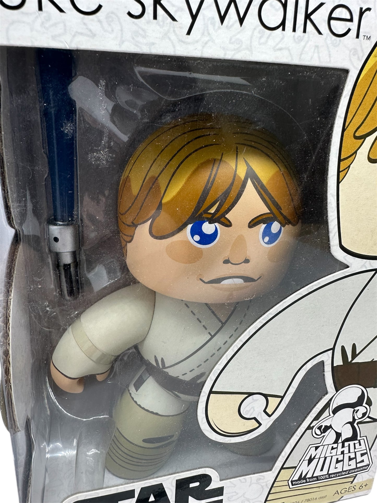 Vintage 2008 Star Wars The Original Trilogy Luke Skywalker Mighty Muggs 6 Inch Vinyl Figure - Brand New Factory Sealed Shop Stock Room Find