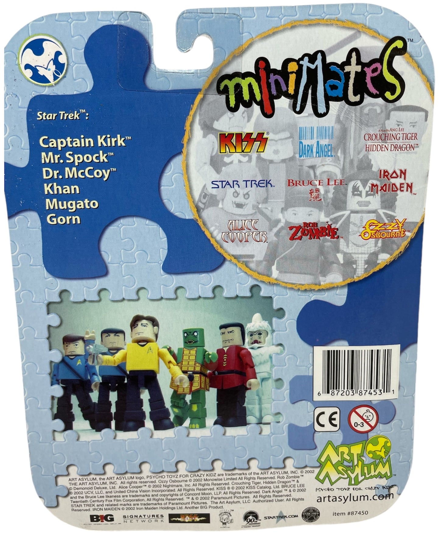 Vintage 2002 Art Asylam/Diamond Select Star Trek The Original Series Minimates Khan Block Figure - Brand New Factory Sealed Shop Stock Room Find