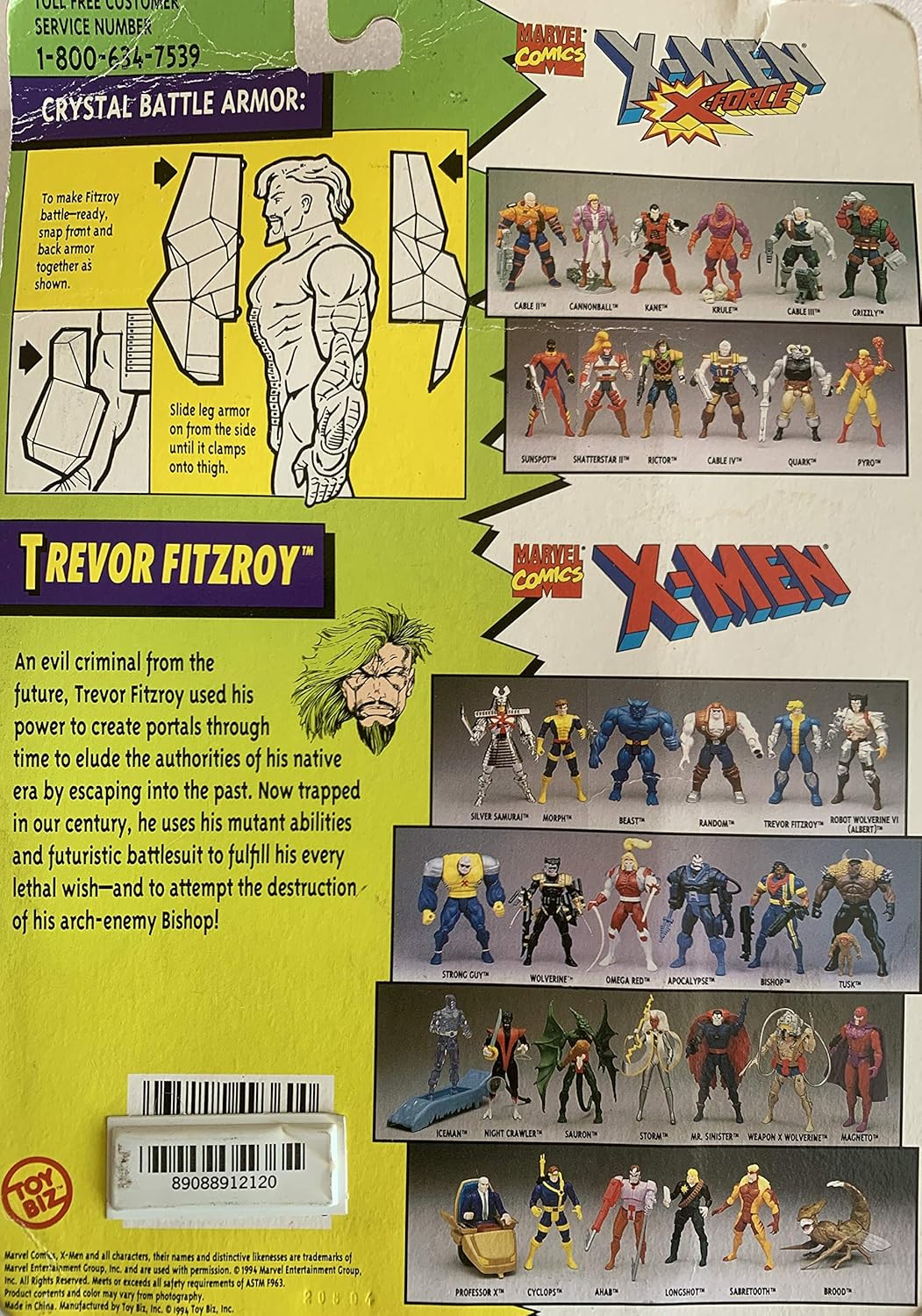 Vintage 1994 Marvel Comics The Evil Mutants X-Men - Trevor Fitzroy Highly Detailed Poseable Action Figure - Brand New Factory Sealed Shop Stock Room Find