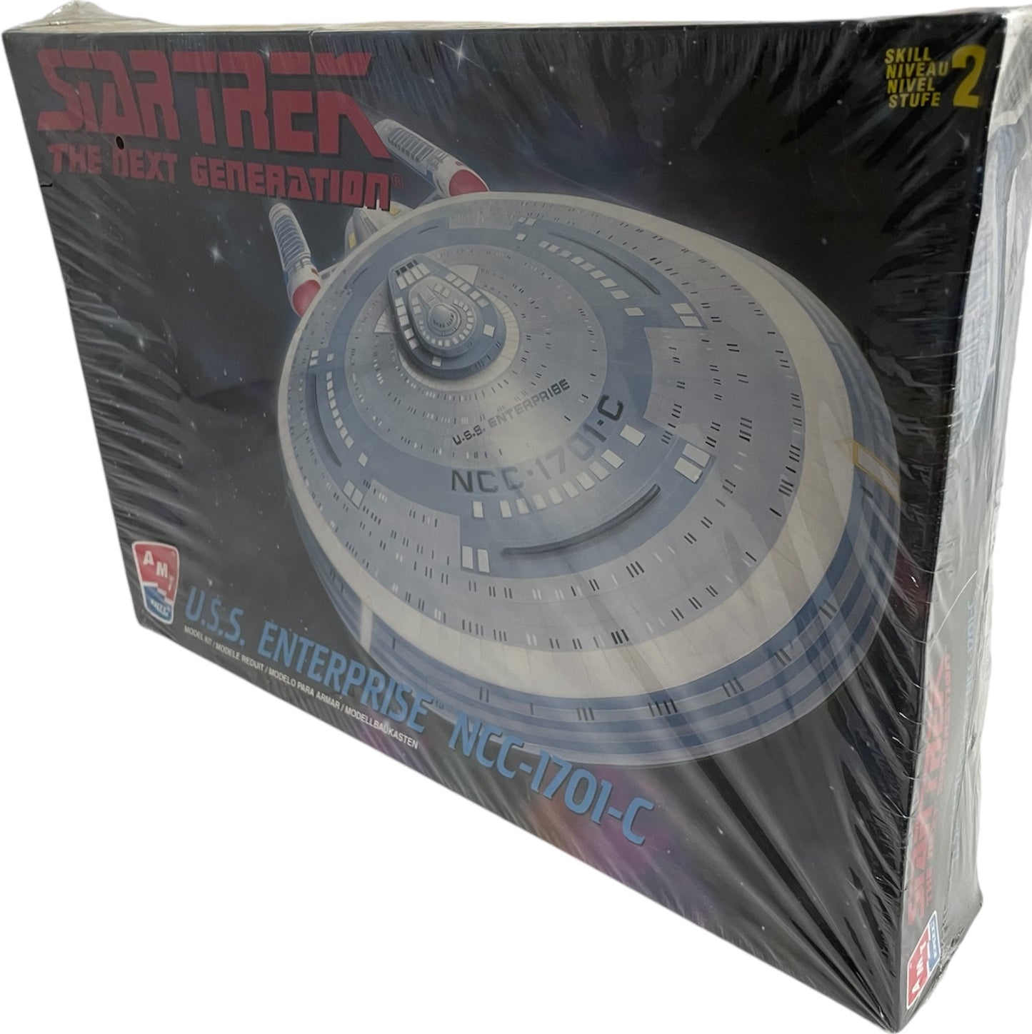 Vintage AMT/ERTL 1998 Star Trek The Next Generation USS Enterprise NCC-1701C Highly Detailed Model Kit With Display Stand - Model No. 8001 - Factory Sealed Shop Stock Room Find