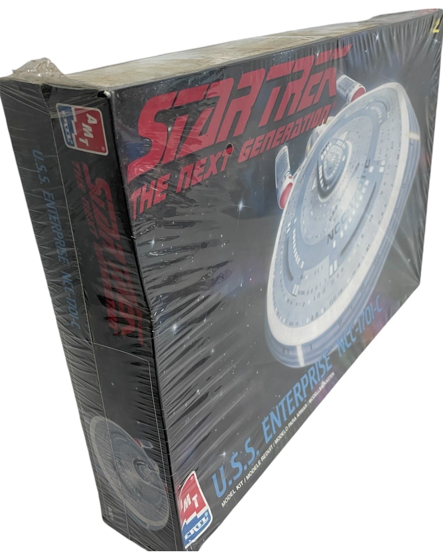 Vintage AMT/ERTL 1998 Star Trek The Next Generation USS Enterprise NCC-1701C Highly Detailed Model Kit With Display Stand - Model No. 8001 - Factory Sealed Shop Stock Room Find
