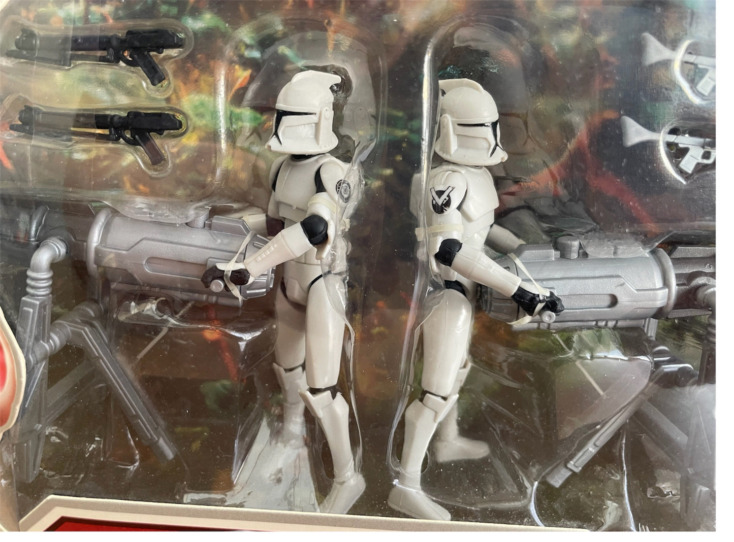 Vintage 2009 Star Wars - The Clone Wars Turbo Tank Support Squad - Twin Action Figure Pack With Two Missile Launchers - Brand New Factory Sealed Shop Stock Room Find