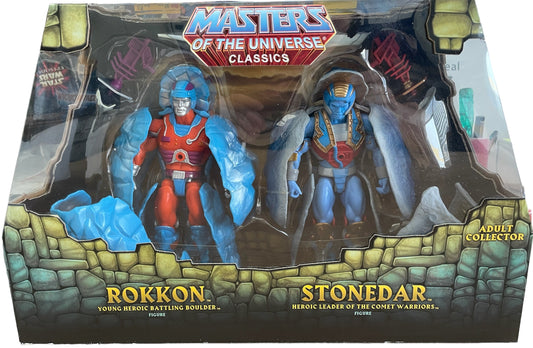 Vintage Mattel Masters Of The Universe Classics - Rokon And Stonedar Action Figure Set - Brand New Factory Sealed Shop Stock Room Find