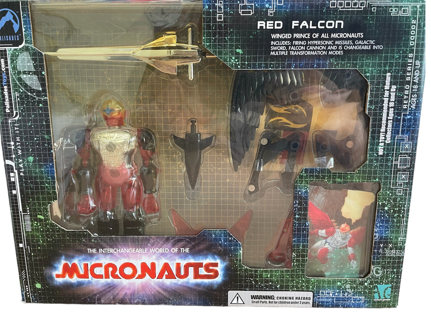 Vintage 2003 Palisades Micronauts - Red Falcon - The Winged Prince Of All Micronauts - 6 Inch Action Figure - Factory Sealed Shop Stock Room Find