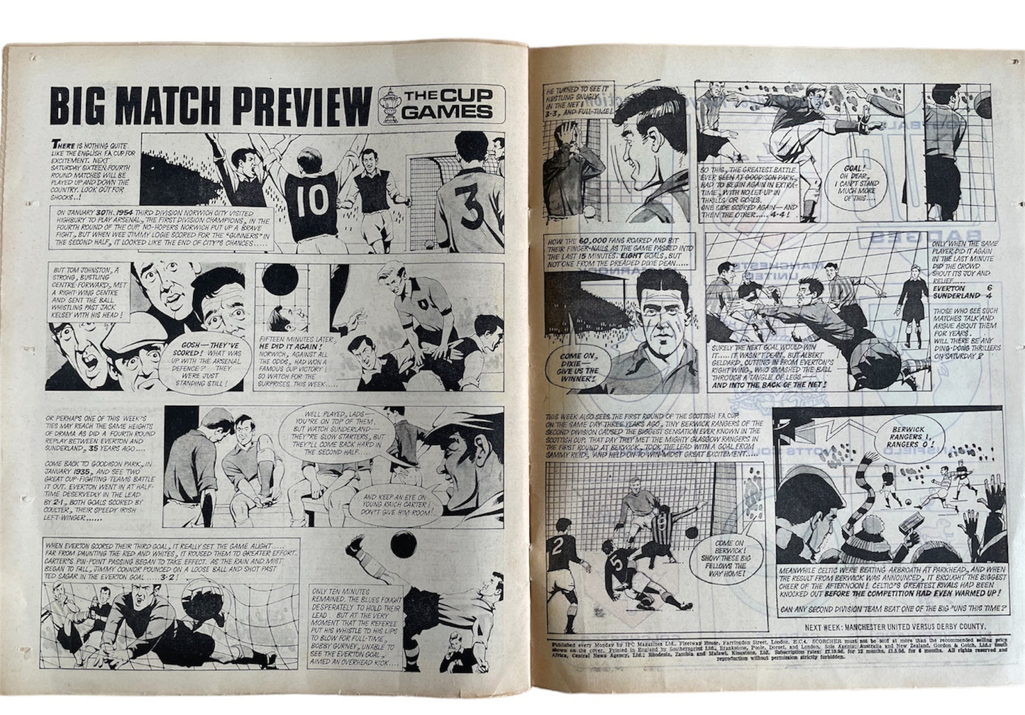 Vintage 1970 Scorcher Issue No. 3 With Free Gift - Boys Football Comic Every Monday 24th January 1970 - Former Shop Stock
