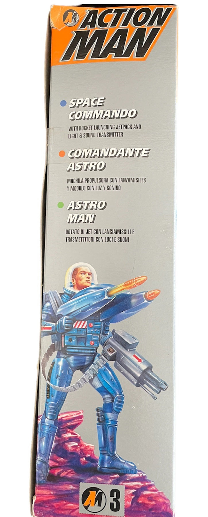 Vintage 1999 Action Man AM Space Commando Action Figure And Jet Pack With Rocket Launcher And Light & Sound Transmitter - Factory Sealed Shop Stock Room Find