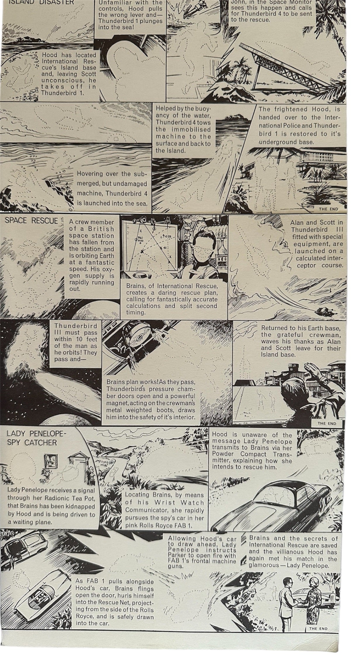 Vintage Waddingtons 1965 - Gerry Andersons Thunderbirds Stories With Instant Pictures - To Create With Rub Down Transfers And Colour - Shop Stock Room Find.