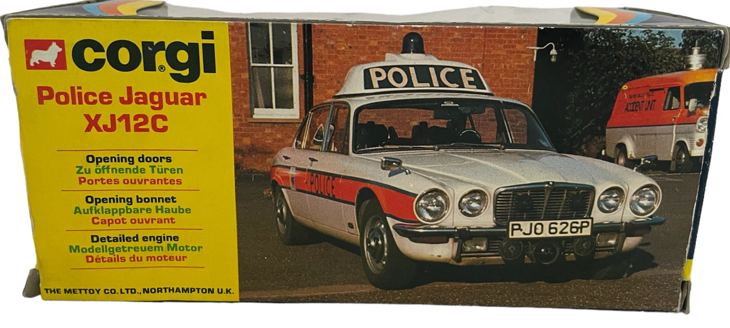 Vintage 1975 Corgis No. 429 Jaguar XJ12C Police Car Die-Cast Replica Vehicle 1:43 Scale Model - Brand New Shop Stock Room Find