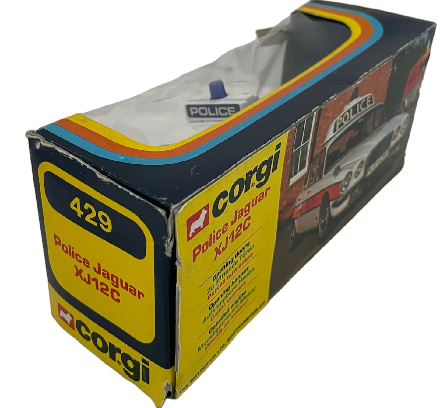 Vintage 1975 Corgis No. 429 Jaguar XJ12C Police Car Die-Cast Replica Vehicle 1:43 Scale Model - Brand New Shop Stock Room Find