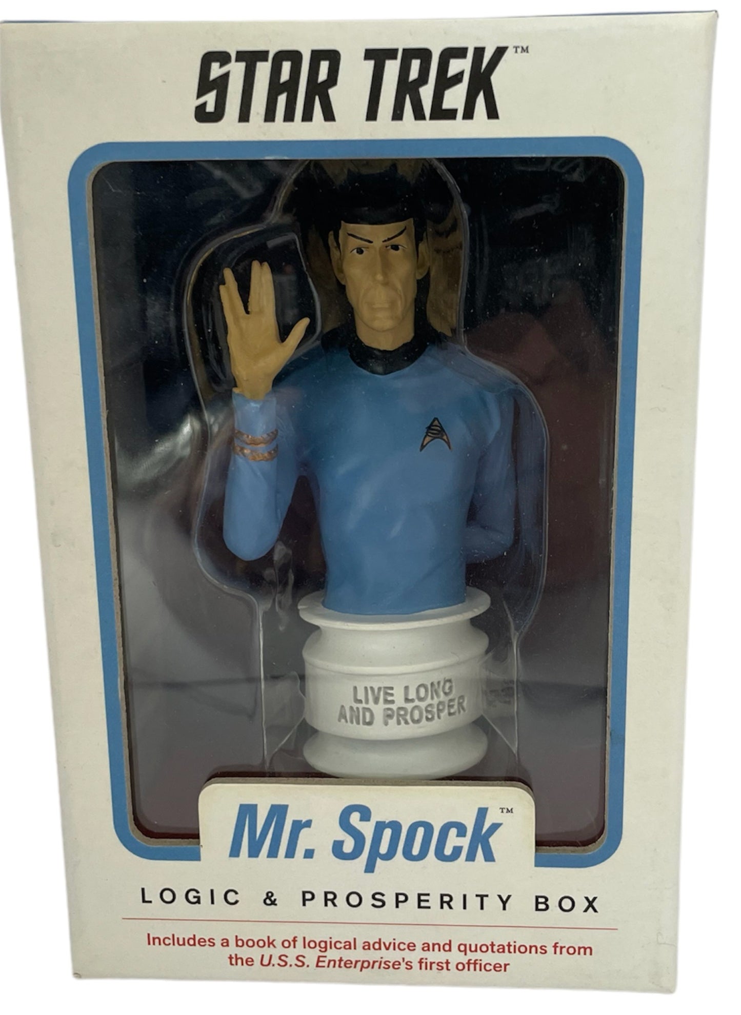 Vintage Star Trek The Original Series 2013 Mr Spock Logic & Prosperity Box - Includes Bust, Display Stand, And 48 Page Book - Shop Stock Room Find