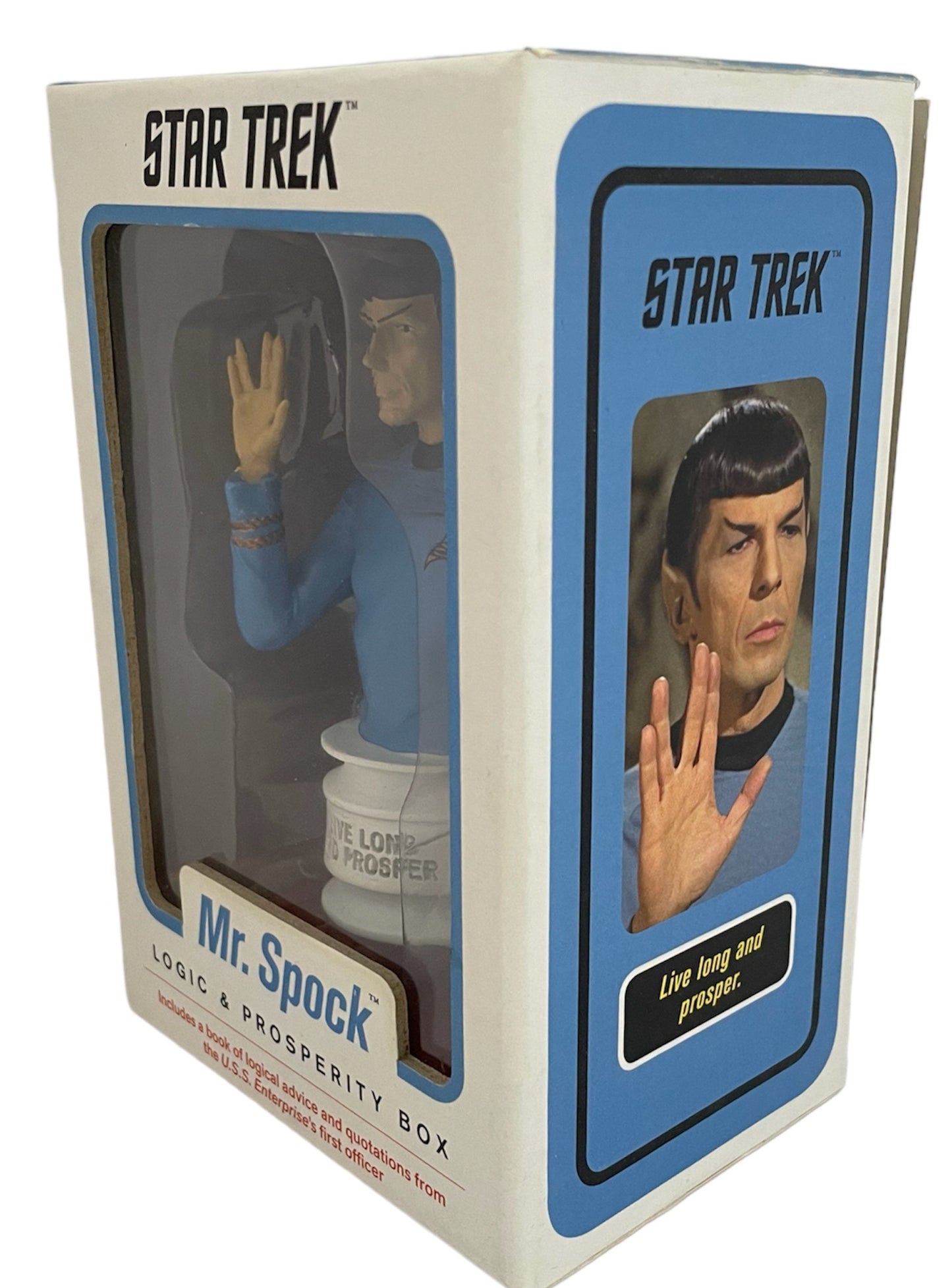 Vintage Star Trek The Original Series 2013 Mr Spock Logic & Prosperity Box - Includes Bust, Display Stand, And 48 Page Book - Shop Stock Room Find