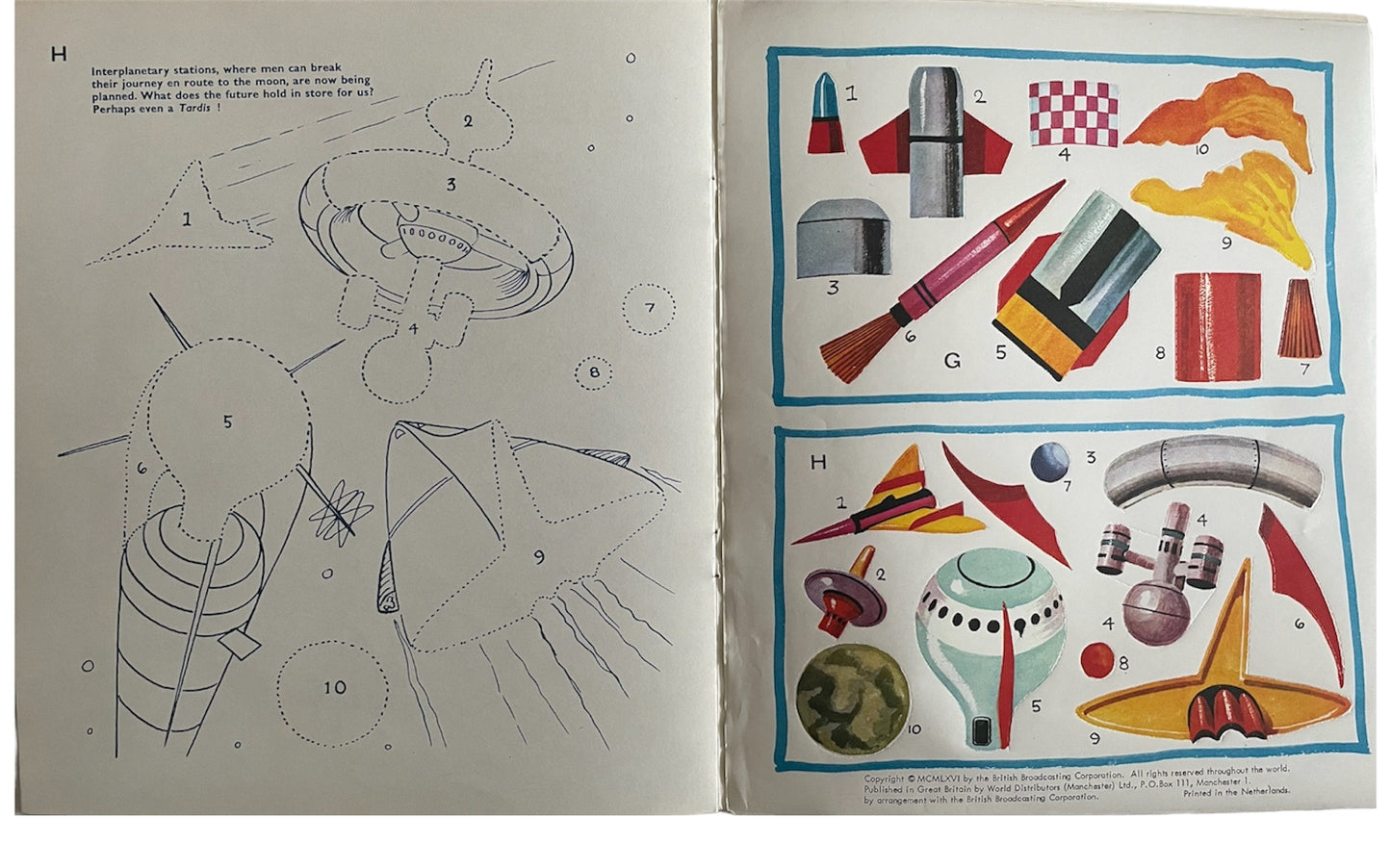 Vintage World Distributors 1966 Ultra Rare Dr Who Travels In Time Sticker Fun Book - Fantastic Condition - Ultra Rare Item.