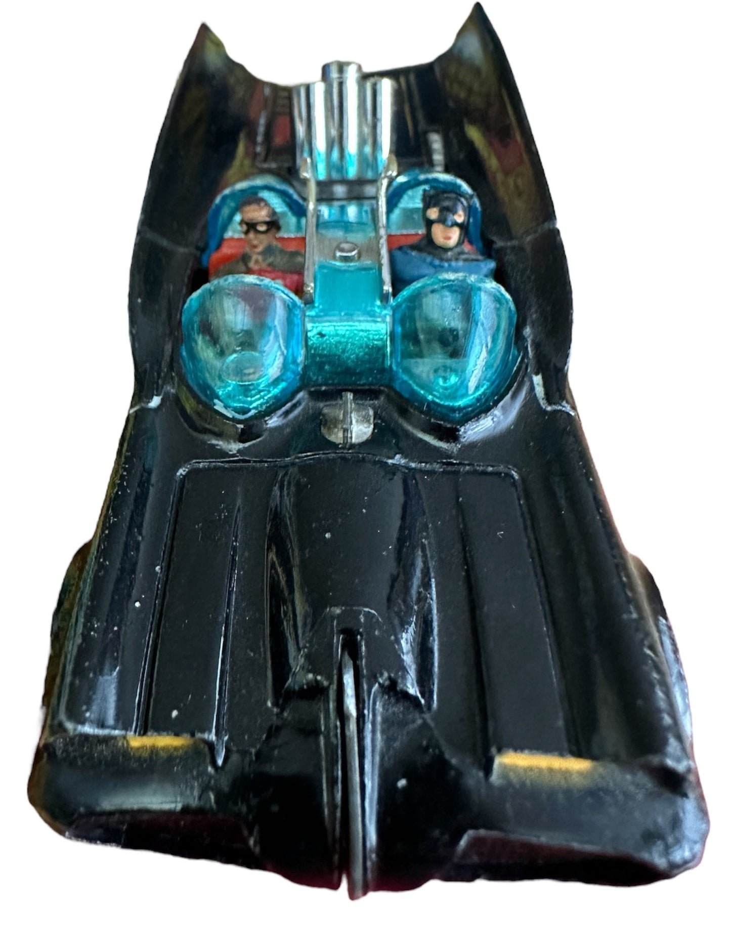 Vintage Corgi 1966 First Release Rocket Firing Batmobile Diecast Replica Vehicle With Mini Figures Number 267 - Boxed With Display Plinth