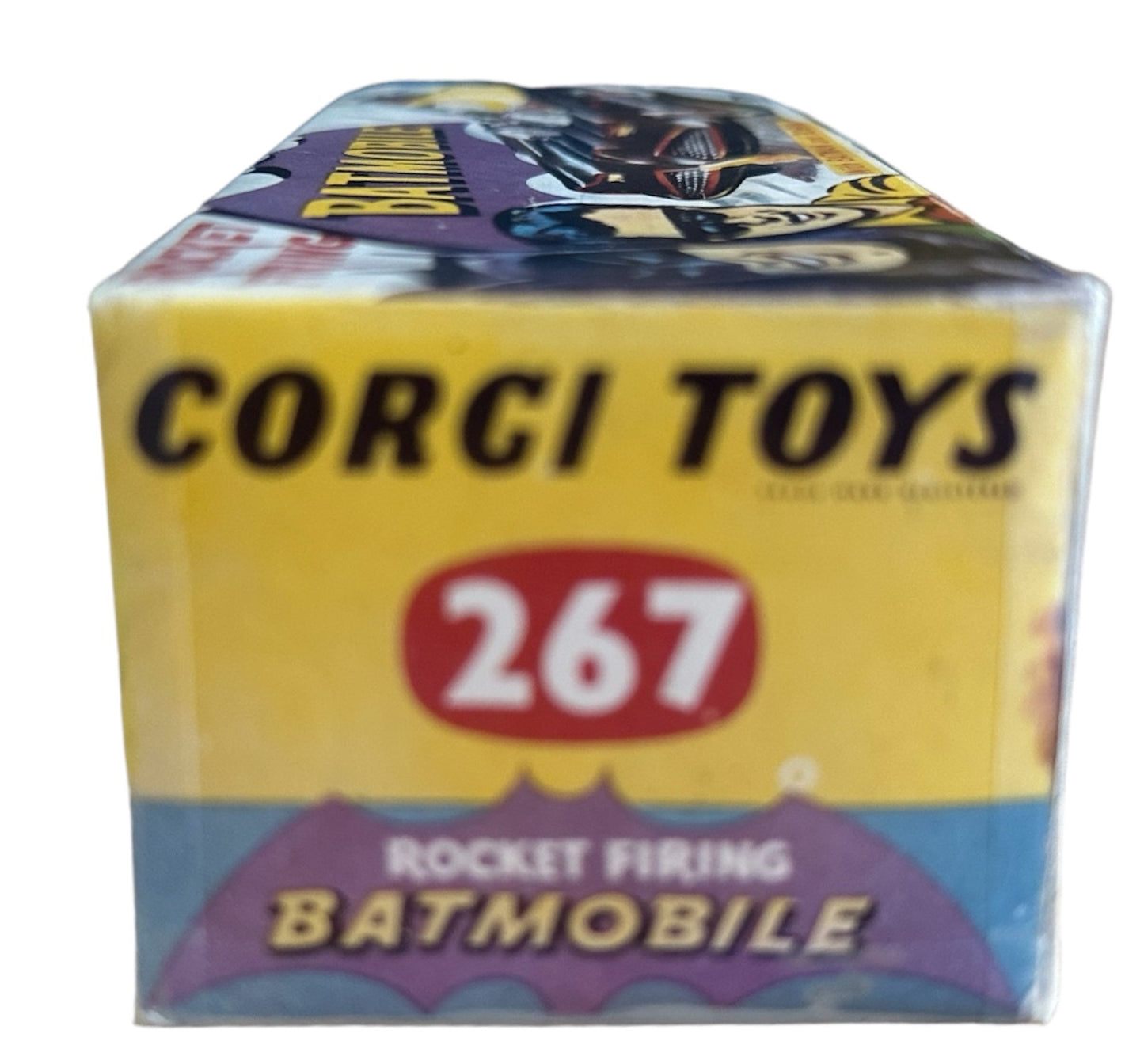 Vintage Corgi 1966 First Release Rocket Firing Batmobile Diecast Replica Vehicle With Mini Figures Number 267 - Boxed With Display Plinth