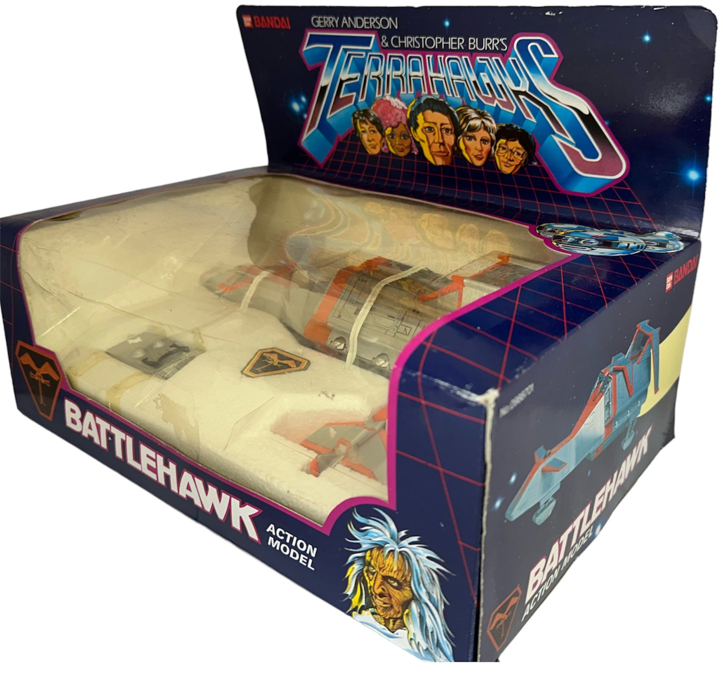 Vintage Bandais 1983 Gerry Anderson & Christopher Burrs Terrahawks BattleHawk Action Model - In The Original Box - Shop Stock Room Find