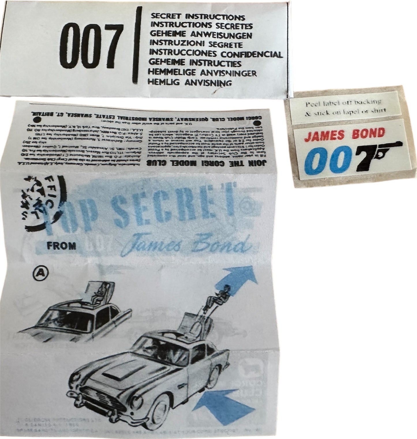 Vintage 1966 Special Agent Bond Aston DB5 Corgi Diecast 261 Replica Model Vehicle - 2022 Corgi Re-Issue - Boxed With Display Plinth And Secret Instructions