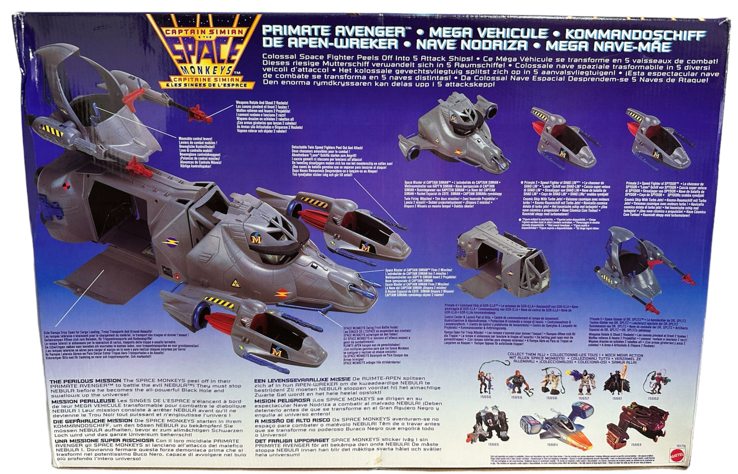 Vintage Bluebirds 1996 Captain Simian And The Space Monkeys Primate Avenger 5 In 1 Mega Vehicle - Brand New Factory Sealed Shop Stock Room Find