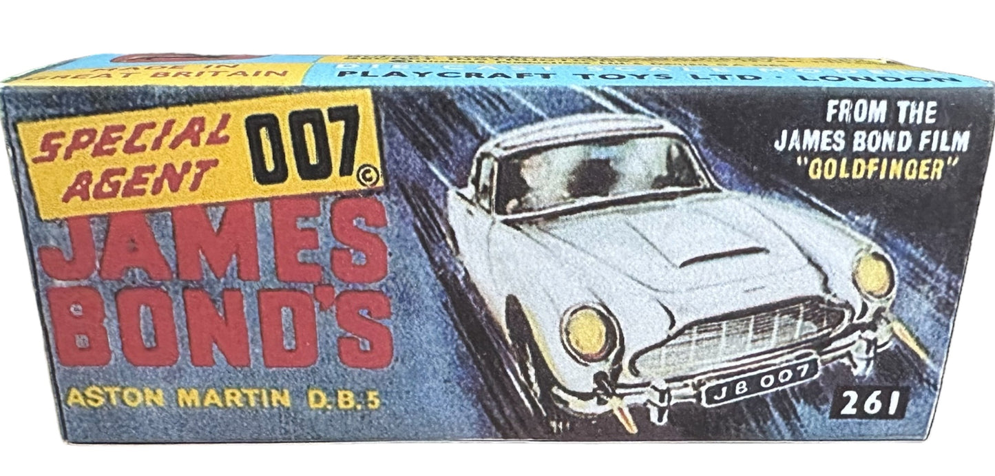 Vintage 1966 Special Agent Bond Aston DB5 Corgi Diecast 261 Replica Model Vehicle - 2022 Corgi Re-Issue - Boxed With Display Plinth And Secret Instructions