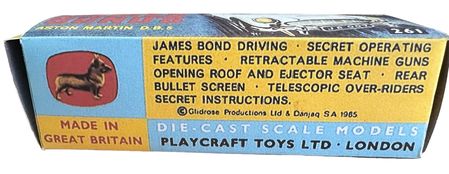 Vintage 1966 Special Agent Bond Aston DB5 Corgi Diecast 261 Replica Model Vehicle - 2022 Corgi Re-Issue - Boxed With Display Plinth And Secret Instructions