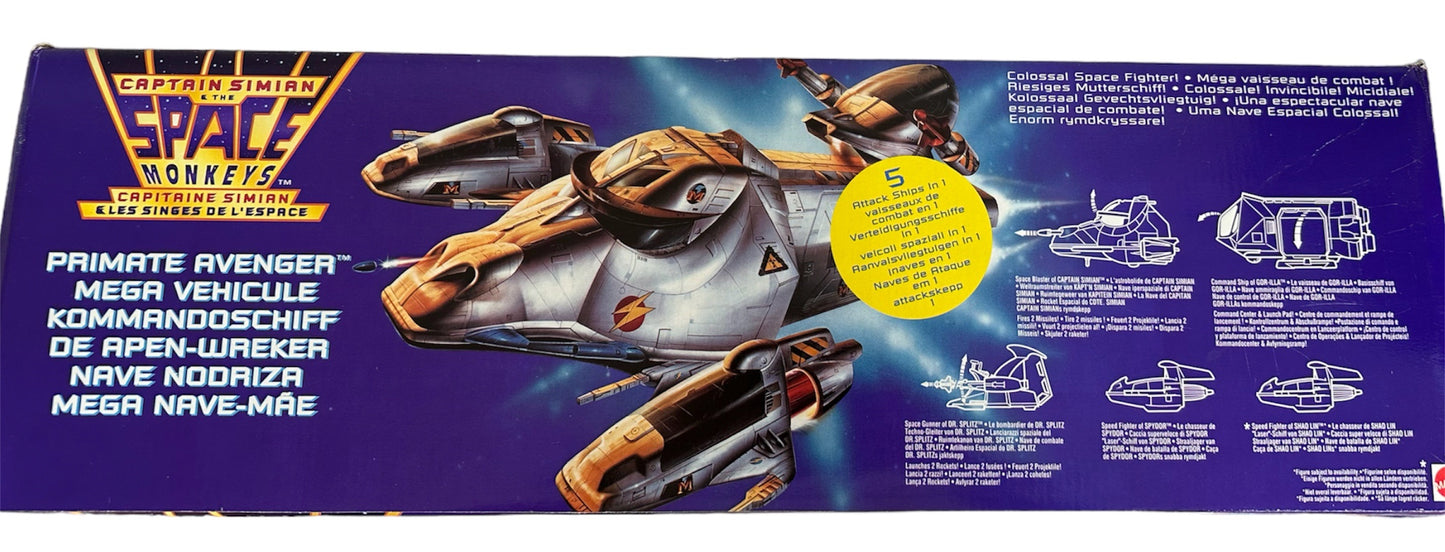 Vintage Bluebirds 1996 Captain Simian And The Space Monkeys Primate Avenger 5 In 1 Mega Vehicle - Brand New Factory Sealed Shop Stock Room Find
