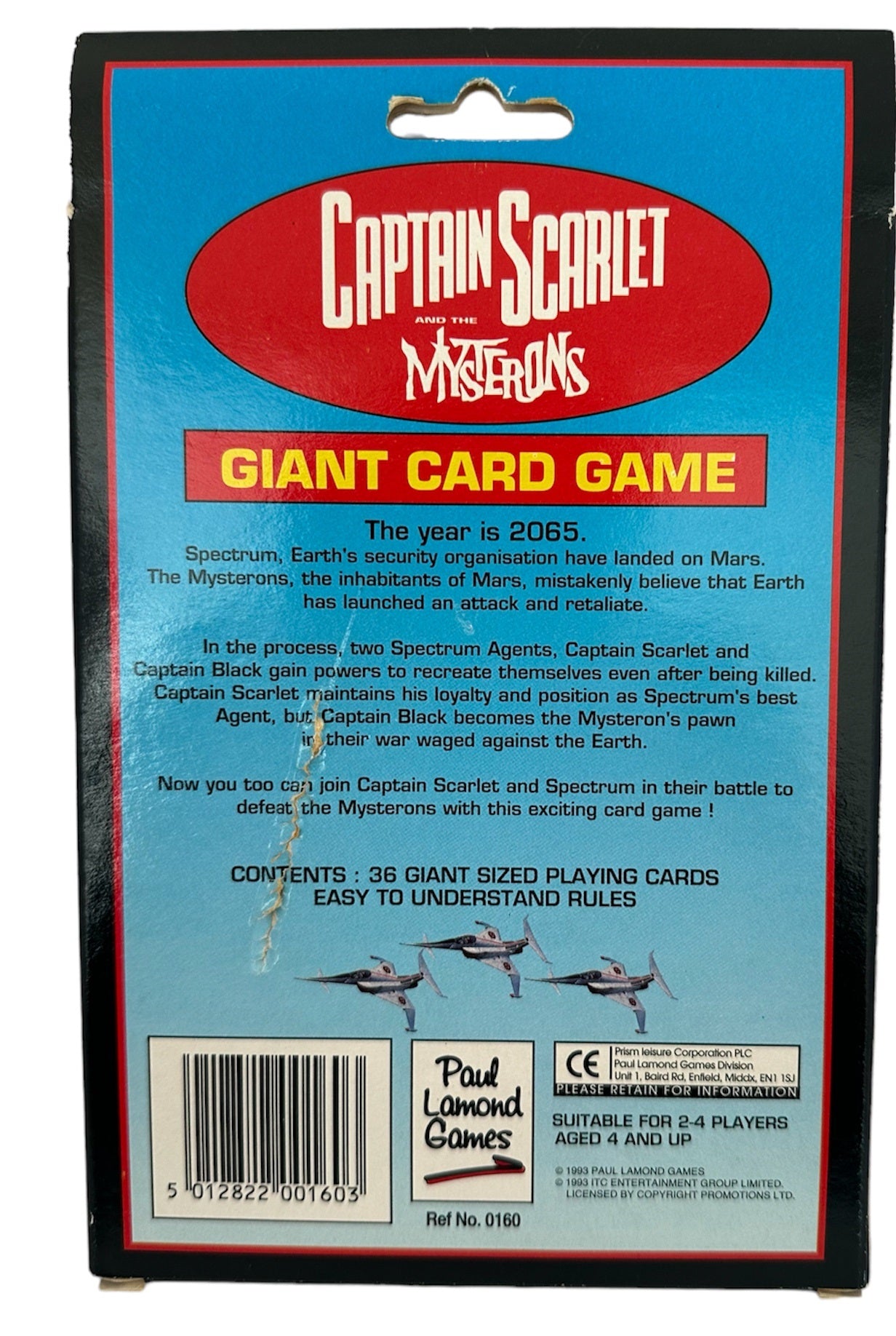 Vintage PL Games 1993 Gerry Andersons Captain Scarlet And The Mysterons Giant Card Game - Shop Stock Room Find