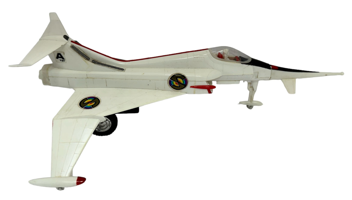 Vintage 1967 Century 21 Toys Gerry Andersons Captain Scarlet & The Mysterons Angel Interceptor Aircraft Friction Drive Replica With Real Firing Rocket - Fantastic Condition 100% Complete And In The Original Box