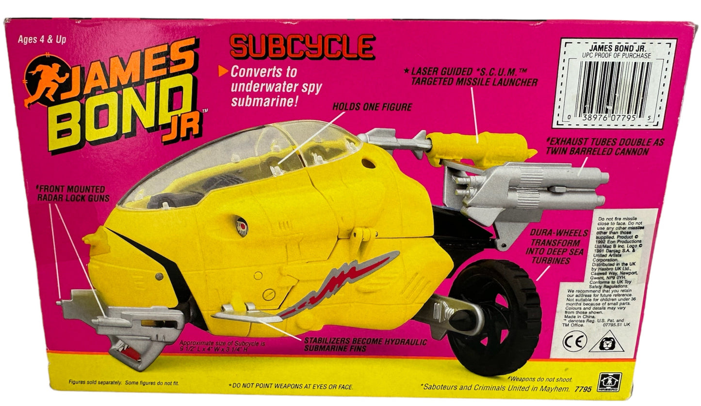 Vintage 1992 James Bond Jr - Subcycle With Spring Loaded SCUM Missile Blaster - Factory Sealed Shop Stock Room Find.