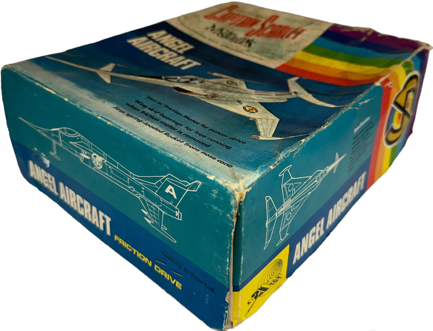 Vintage 1967 Century 21 Toys Gerry Andersons Captain Scarlet & The Mysterons Angel Interceptor Aircraft Friction Drive Replica With Real Firing Rocket - Fantastic Condition 100% Complete And In The Original Box