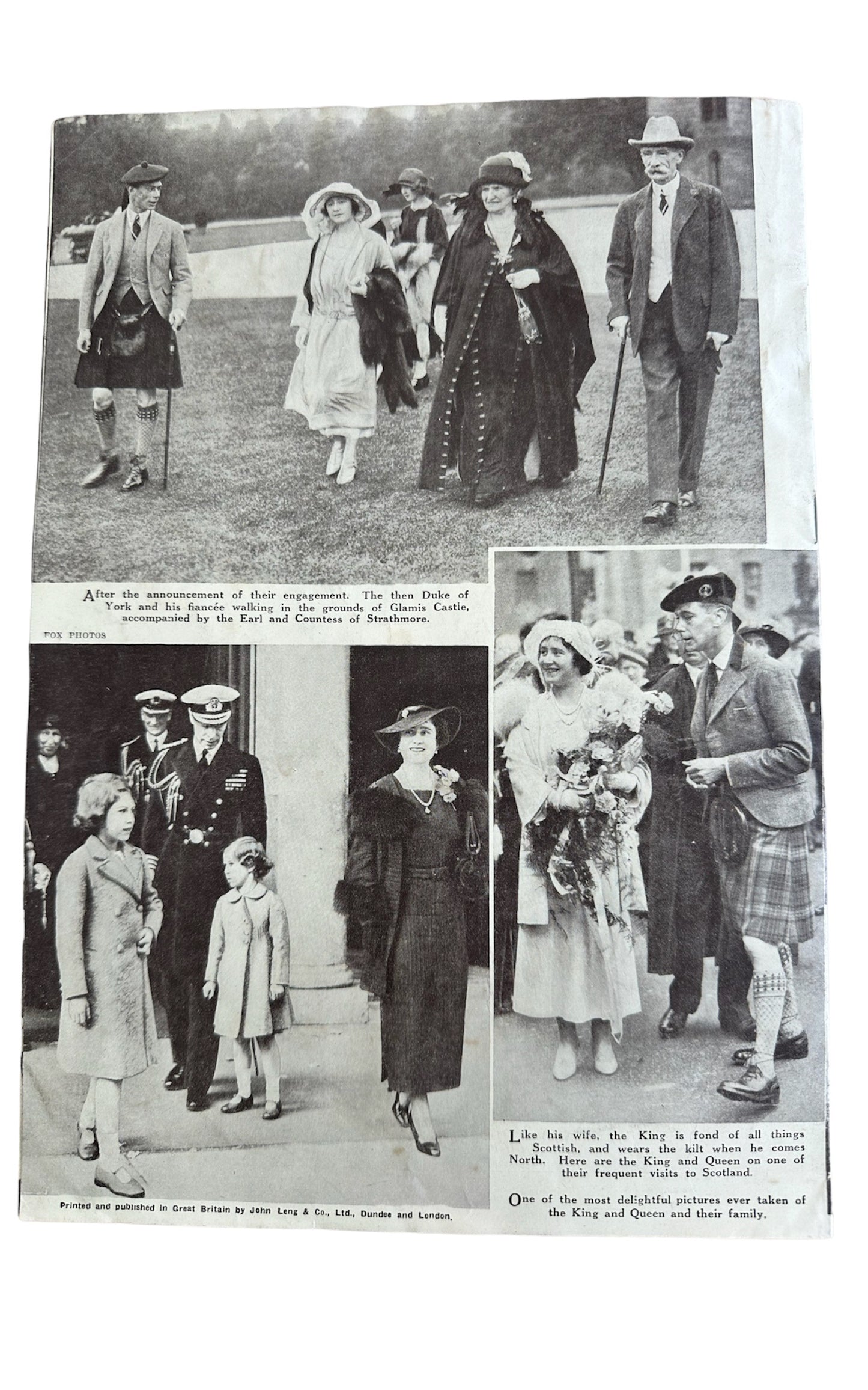 Vintage 1937 - Our Scottish Queen - Supplement To The People's Friend - Very Good Condition Very Very Rare Item.