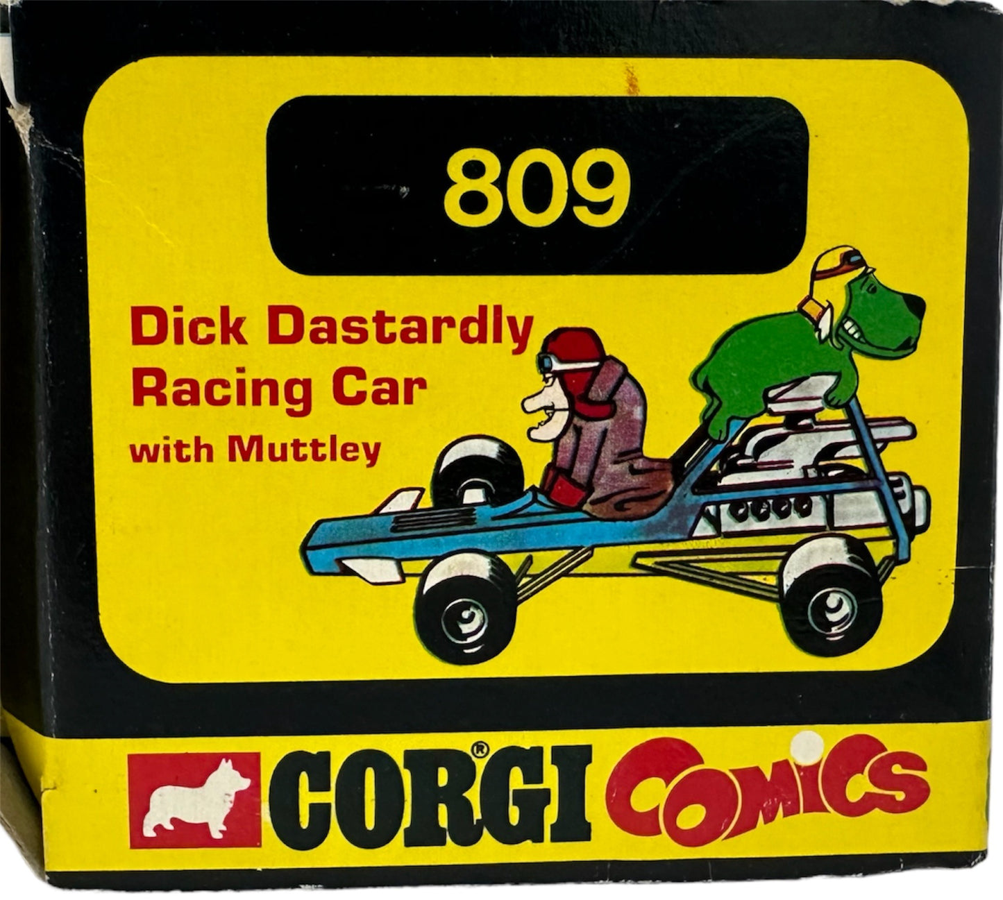 Vintage Corgis Comics 1973 Dick Dastardly Racing Car Diecast Model No. 809 With Muttley - Wacky Racers - Mint Condition In The Original Box - Shop Stock Room Find