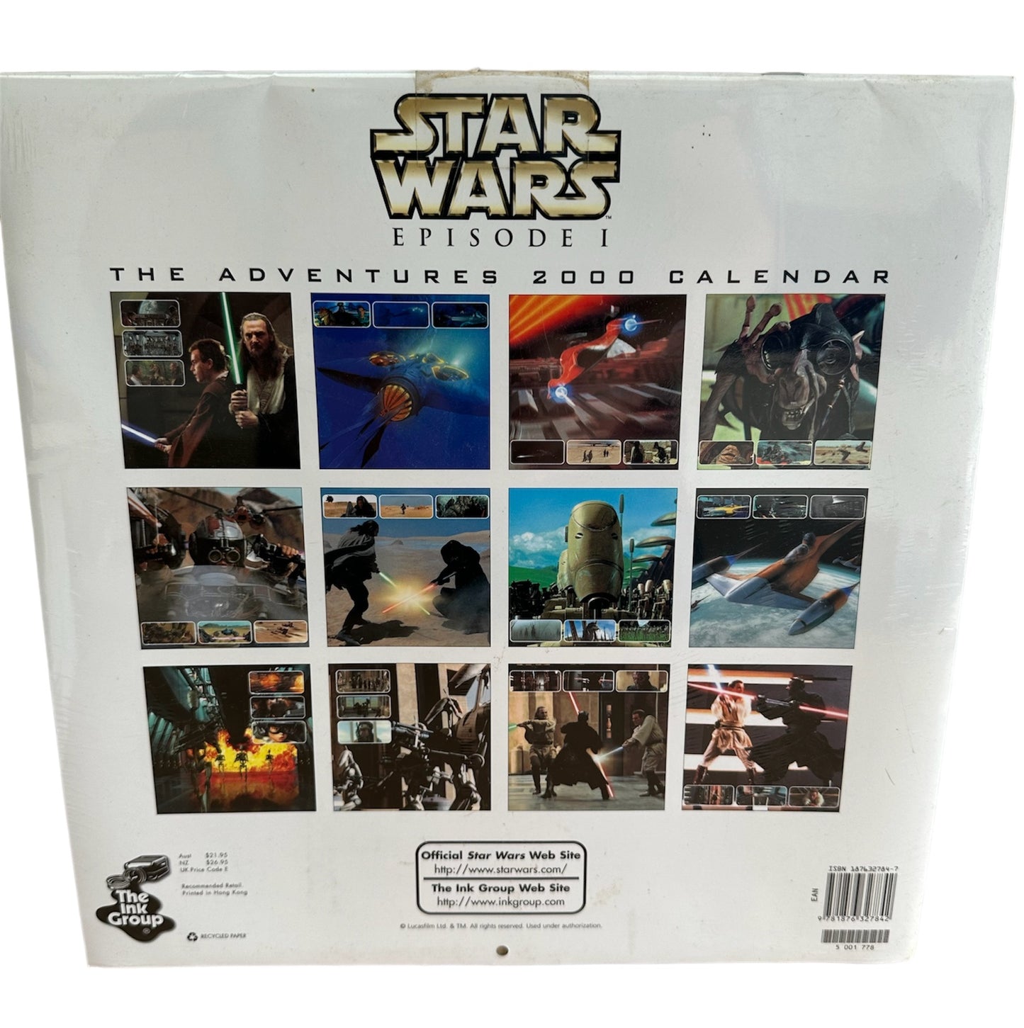 Vintage 2000 Star Wars Episode 1 The Adventures Calendar - The Phantom Menace - Brand New Factory Sealed Shop Stock Room Find