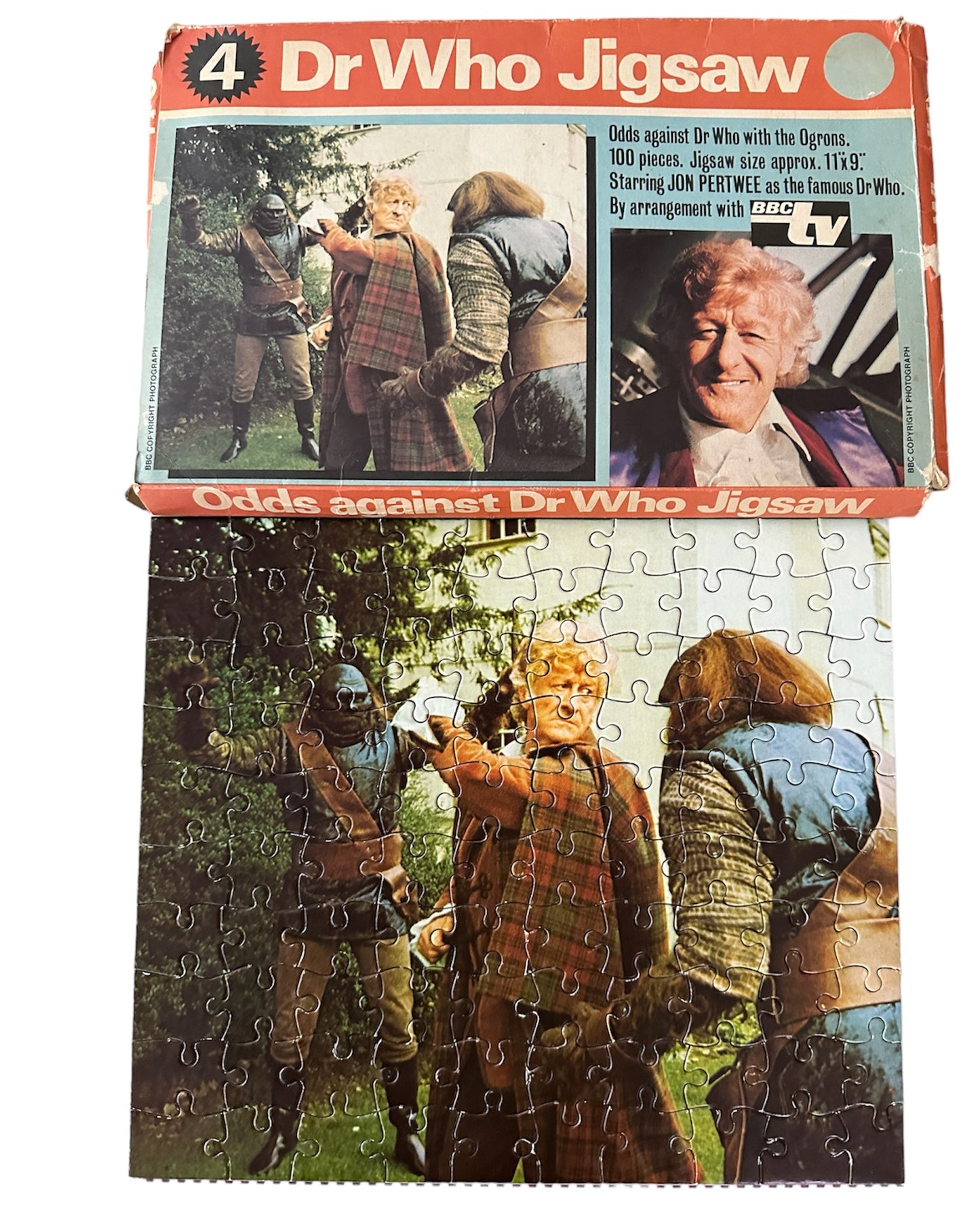 DOCTOR WHO Dr Vintage 1972 Pleasure Products 100 Piece Jigsaw Puzzle Number 4, Odds Against Dr Who (Jon Pertwee) And The Ogrons