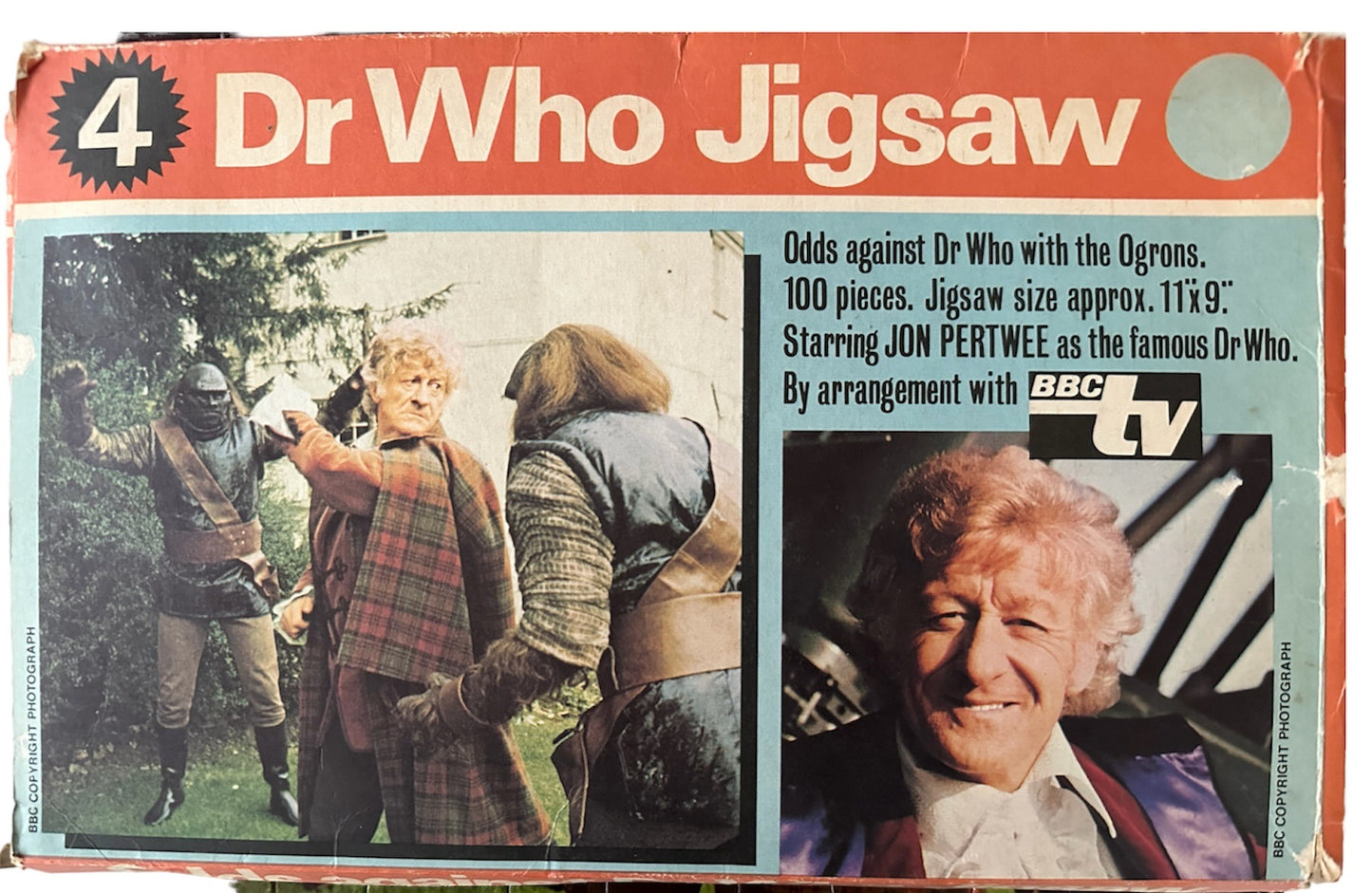 DOCTOR WHO Dr Vintage 1972 Pleasure Products 100 Piece Jigsaw Puzzle Number 4, Odds Against Dr Who (Jon Pertwee) And The Ogrons