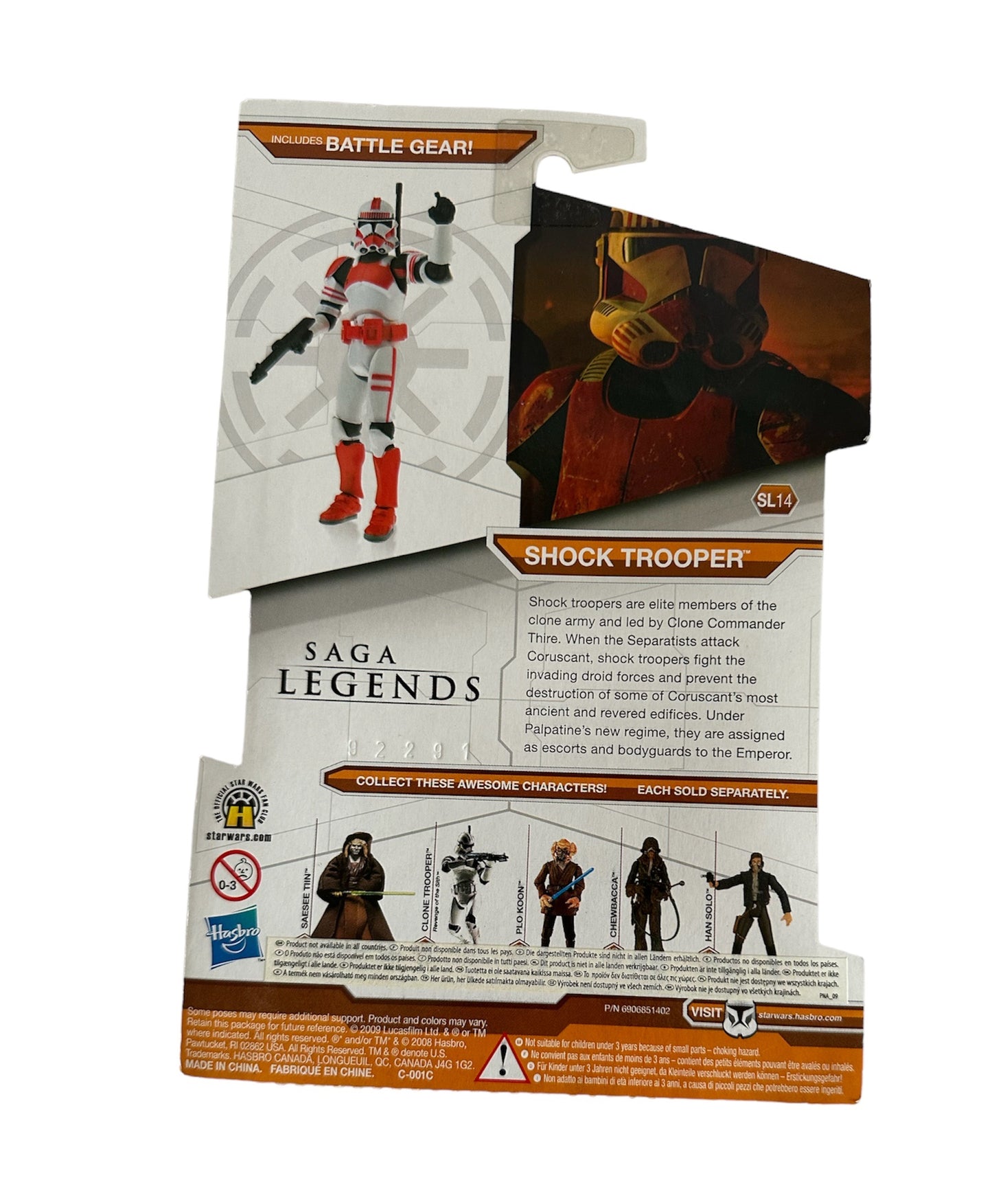 Vintage 2009 Star Wars Legacy Collection Shock Trooper Action Figure With Battle Gear SL14 - Brand New Factory Sealed Shop Stock Room Find