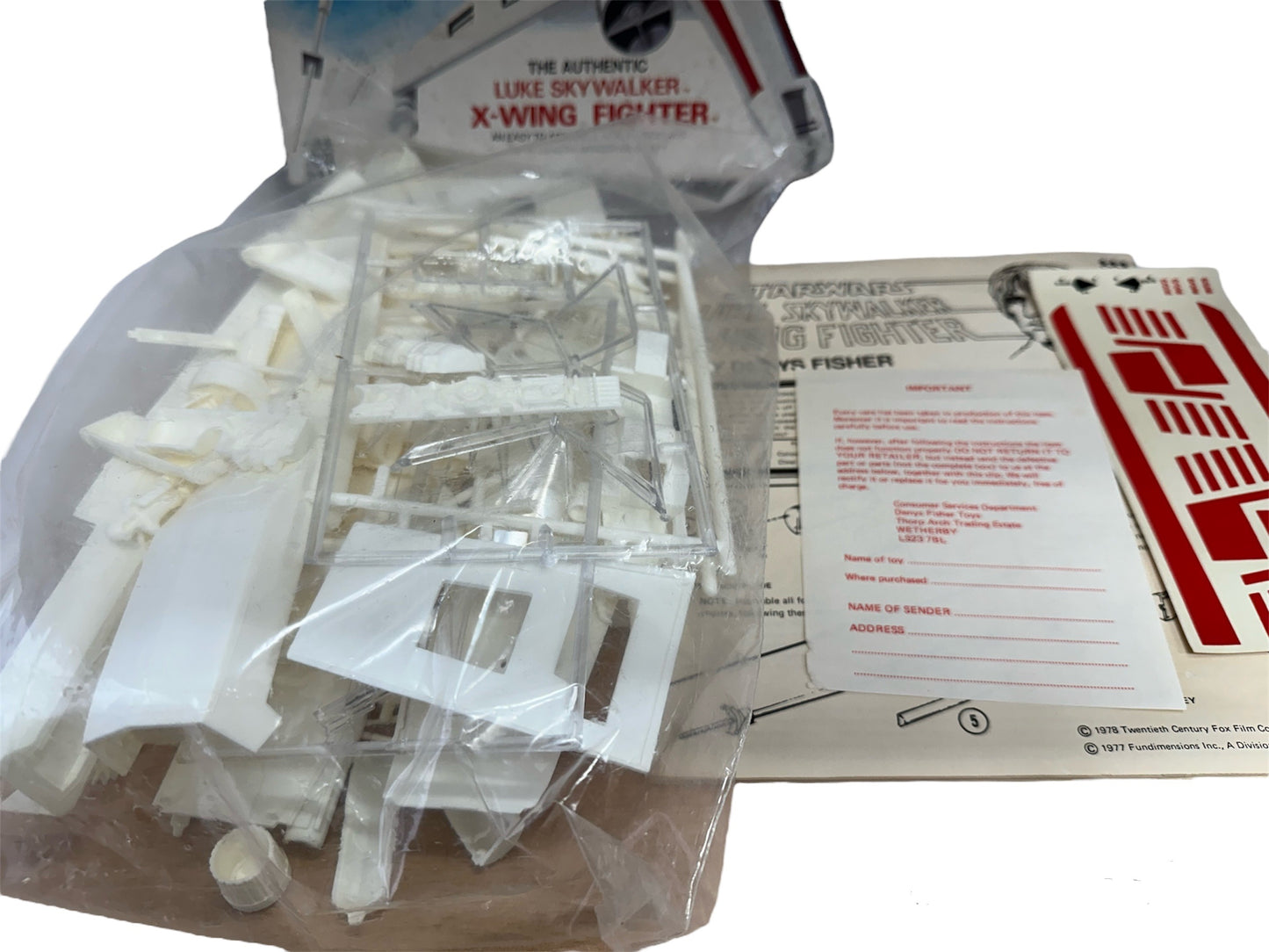 Vintage Kenner/Denys Fisher 1977 Ultra Rare Star Wars Luke Skywalkers X-Wing Fighter Scale Model Kit - Complete In The Box - Shop Stock Room Find