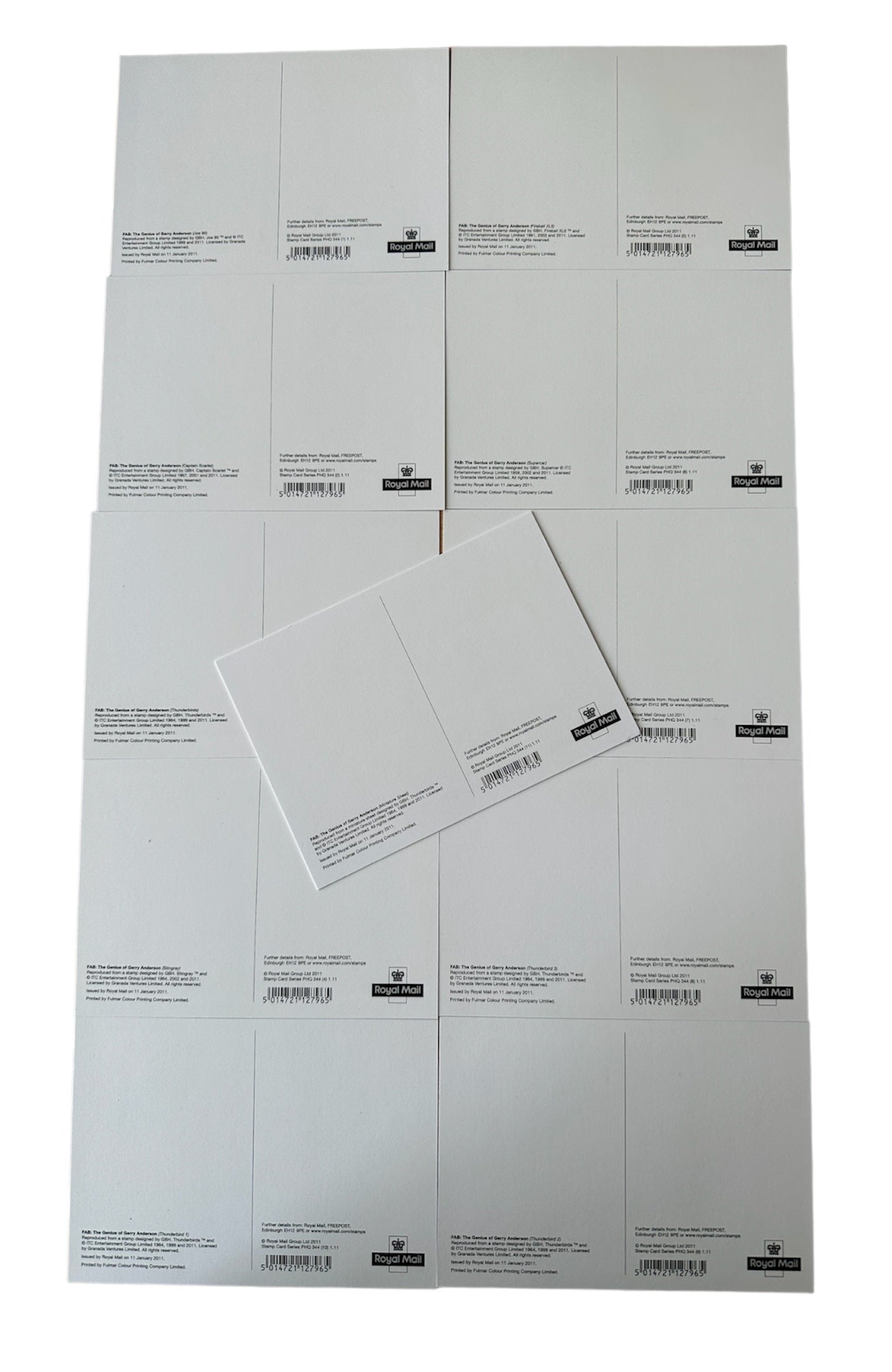 Vintage 2011 FAB The Genius Of Gerry Andersons Limited Edition 11 Card Postcard Set - Brand New Shop Stock Room Find