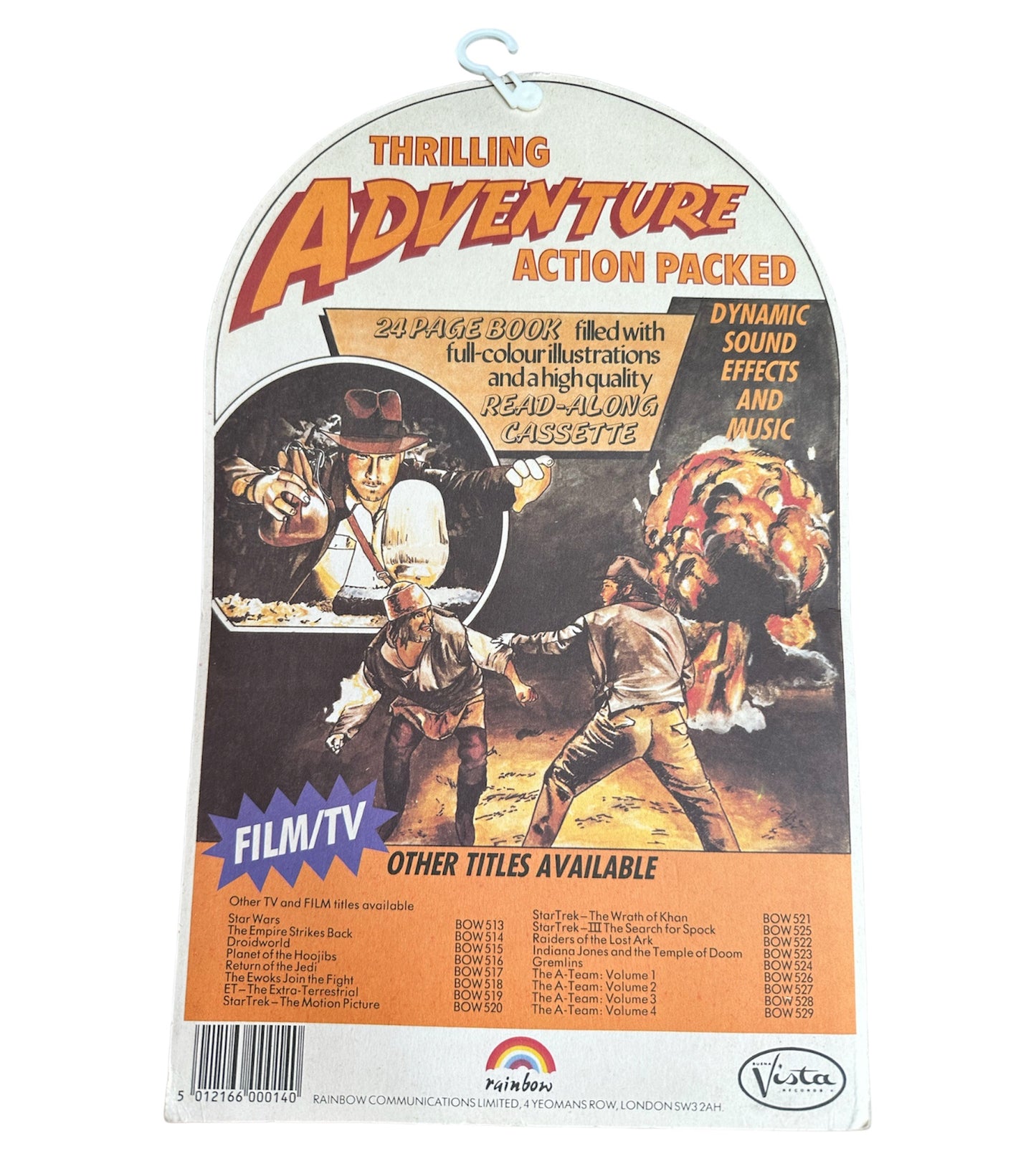 Vintage 1981 Raiders Of The Lost Ark 24 Page Read Along Book and Audio Cassette Tape Set - Factory Sealed Shop Stock Room Find