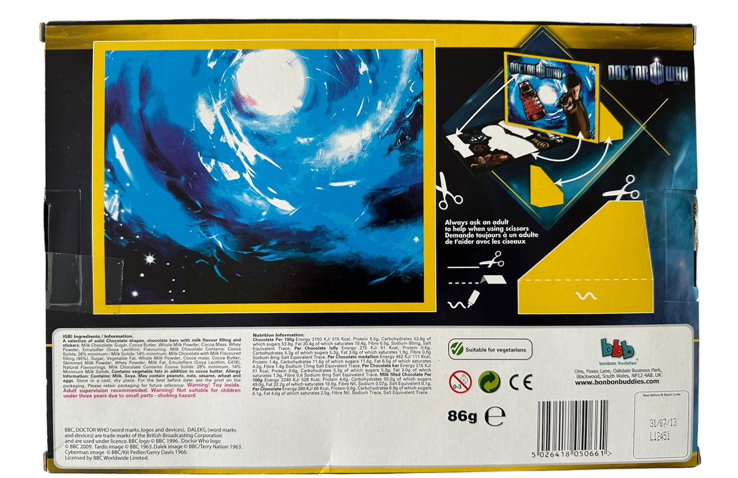 Vintage 2012 Doctor Dr Who Chocolate Selection Box With Stickers - Shop Stock Room Find