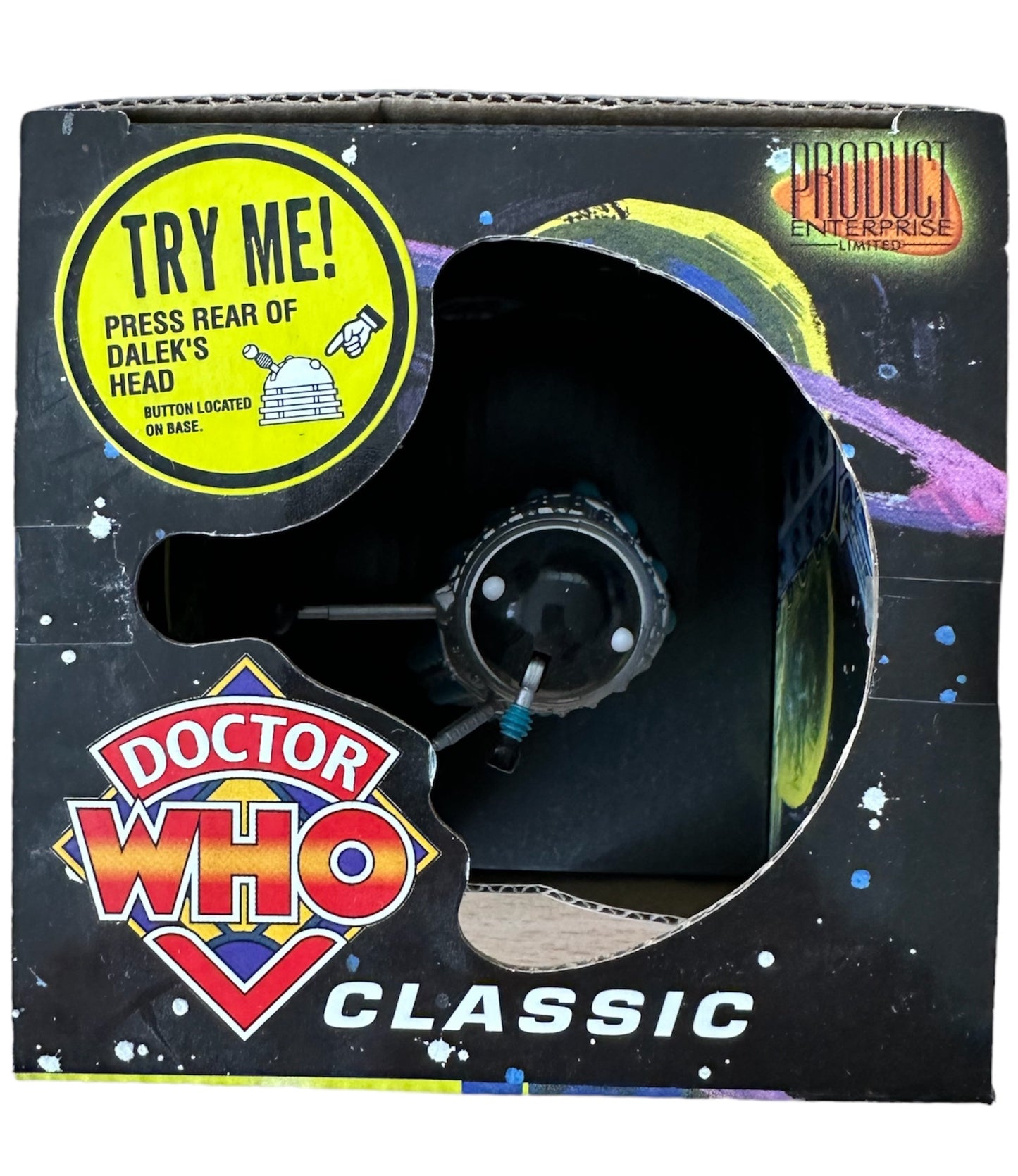 Vintage 1996 Product Enterprise Doctor Dr Who And The Daleks Silver And Blue Micro Talking Classic Dalek - Factory Sealed Shop Stock Room Find