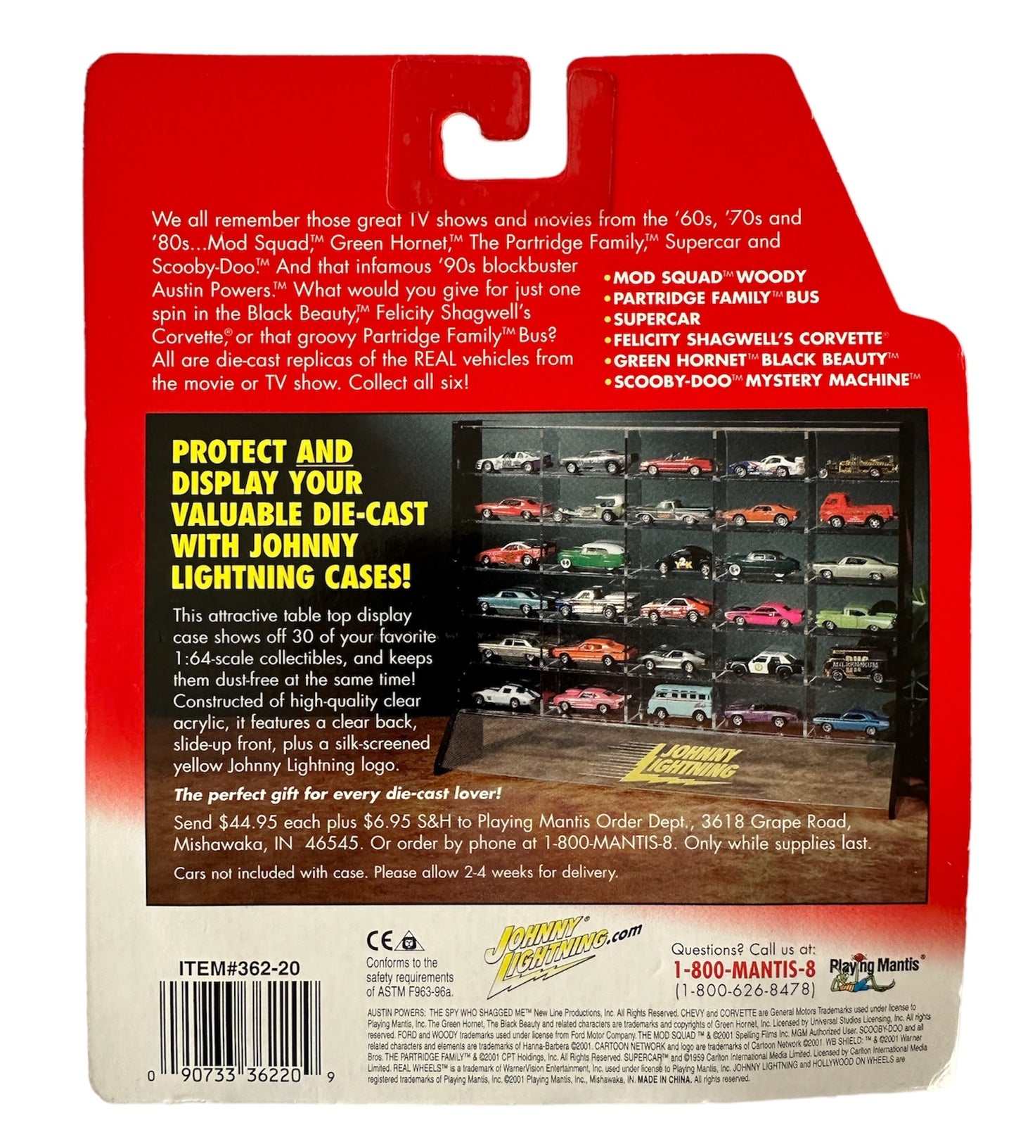 Vintage Johnny Lightning 2001 Hollywood On Wheels Collection - Limited Edition The Green Hornets Vette The Black Beauty Die Cast Model Vehicle - Brand New Factory Sealed Shop Stock Room Find.
