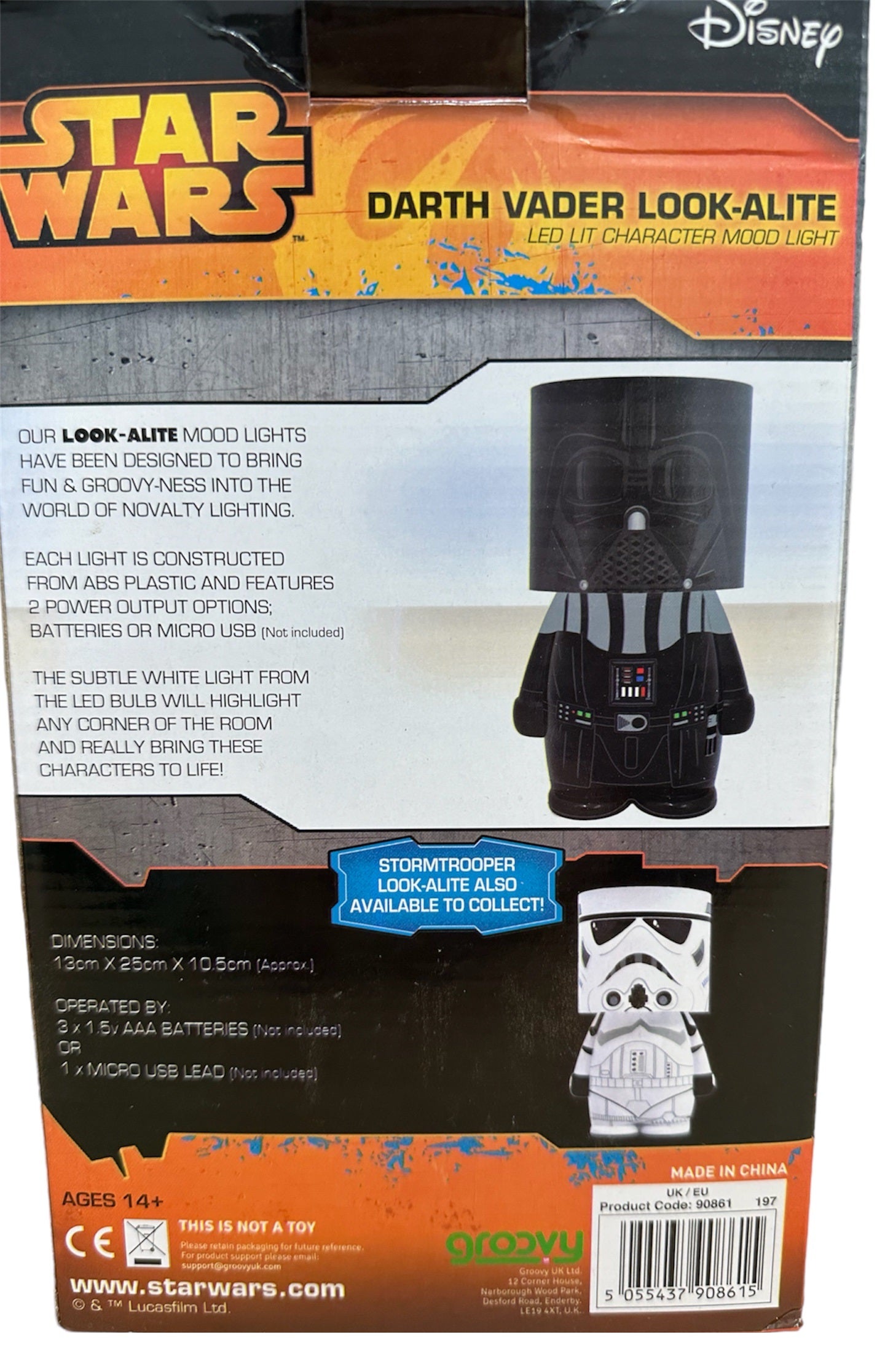 Star Wars 2017 Darth Vader Look-ALite - LED Character Mood Lite - Former Shop Display Item