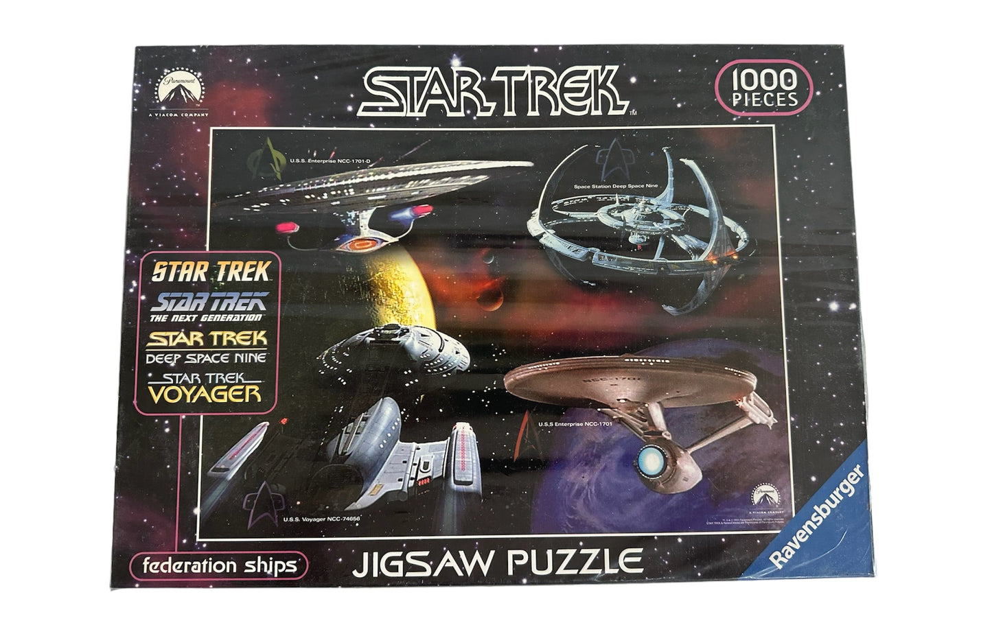 Vintage Star Trek Universe - Federation Ships 1000 Piece Jigsaw Puzzle By Ravensburger - Brand New Factory Sealed Shop Stock Room Find