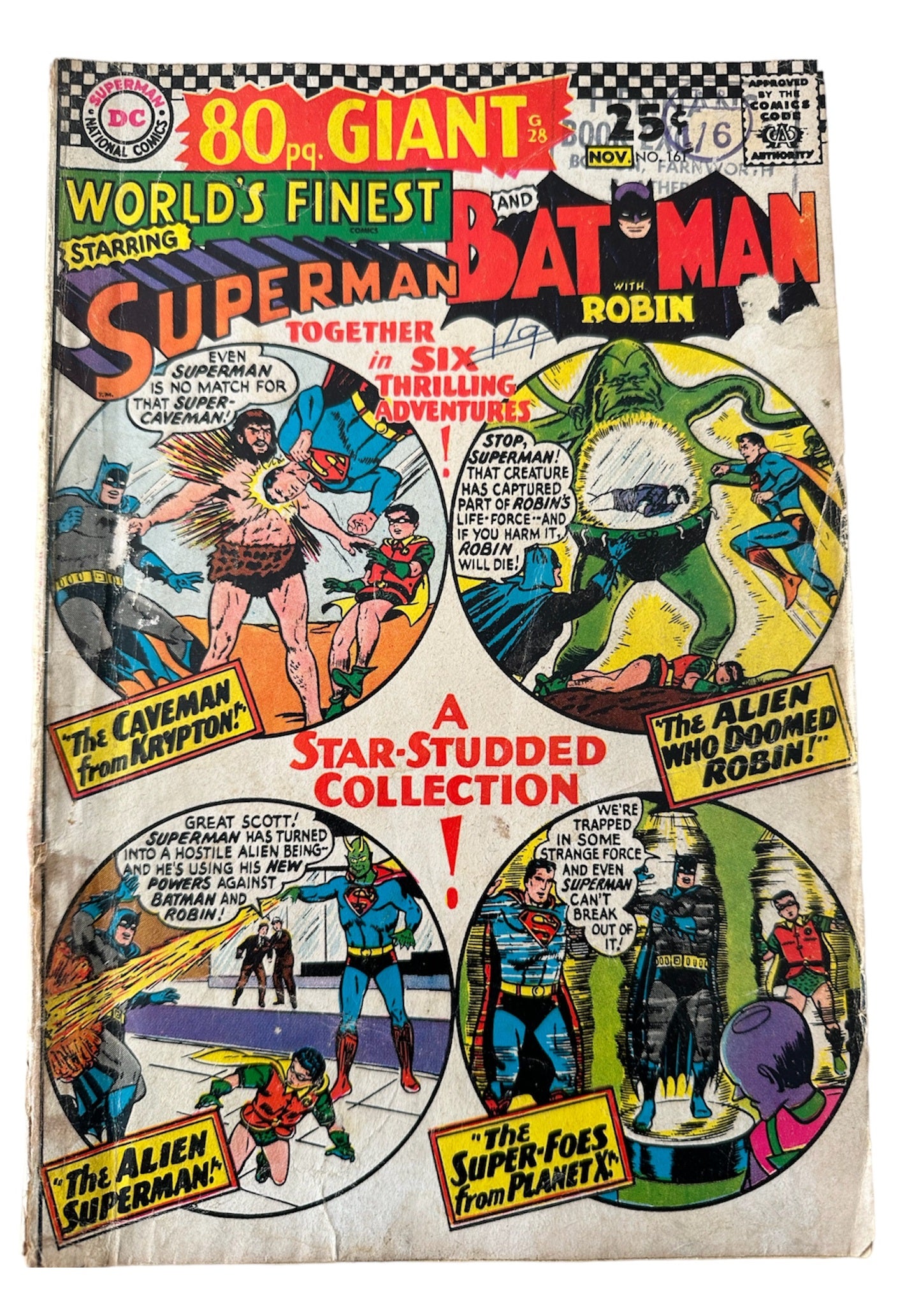 Vintage 1966 DC Worlds Finest Comics 80 Page Giant Issue Number