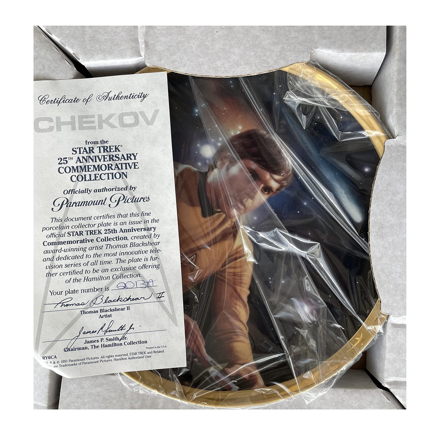 Vintage 1991 Star Trek The Original Series Pavel Chekov 25th Anniversary Commemorative Plate - Shop Stock Room Find