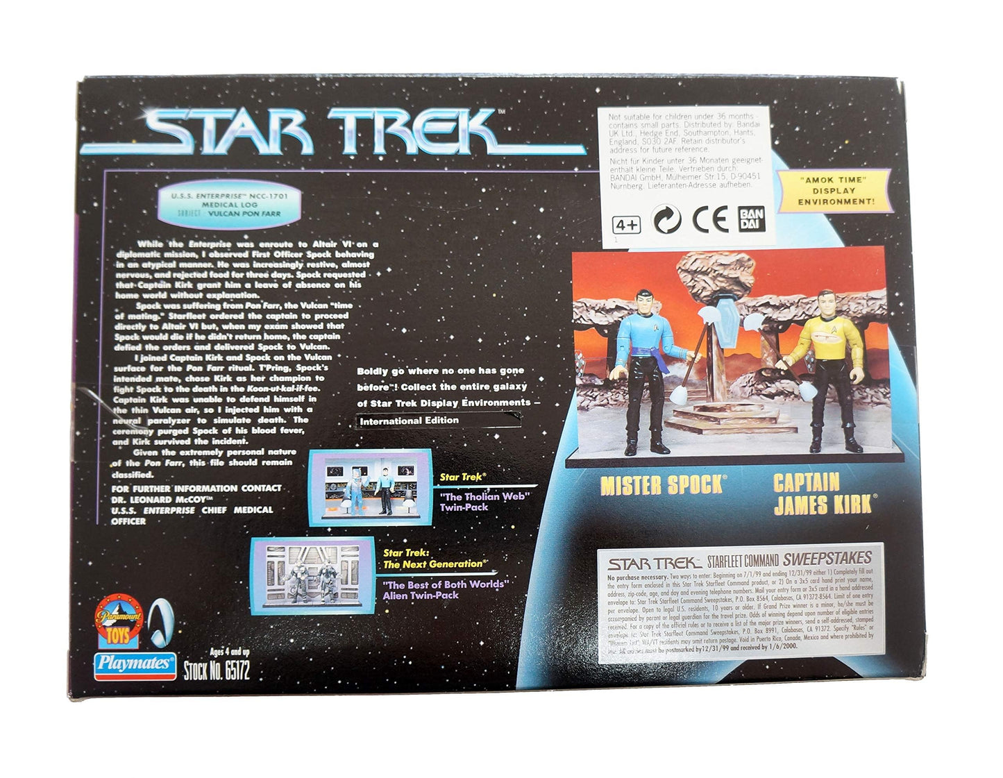 Vintage Star Trek Starfleet Command International Edition Captain James T Kirk And Mister Spock Action Figures from Star Trek The Original Series Episode Amok Time - Brand New Factory Sealed Shop Stock Room Find