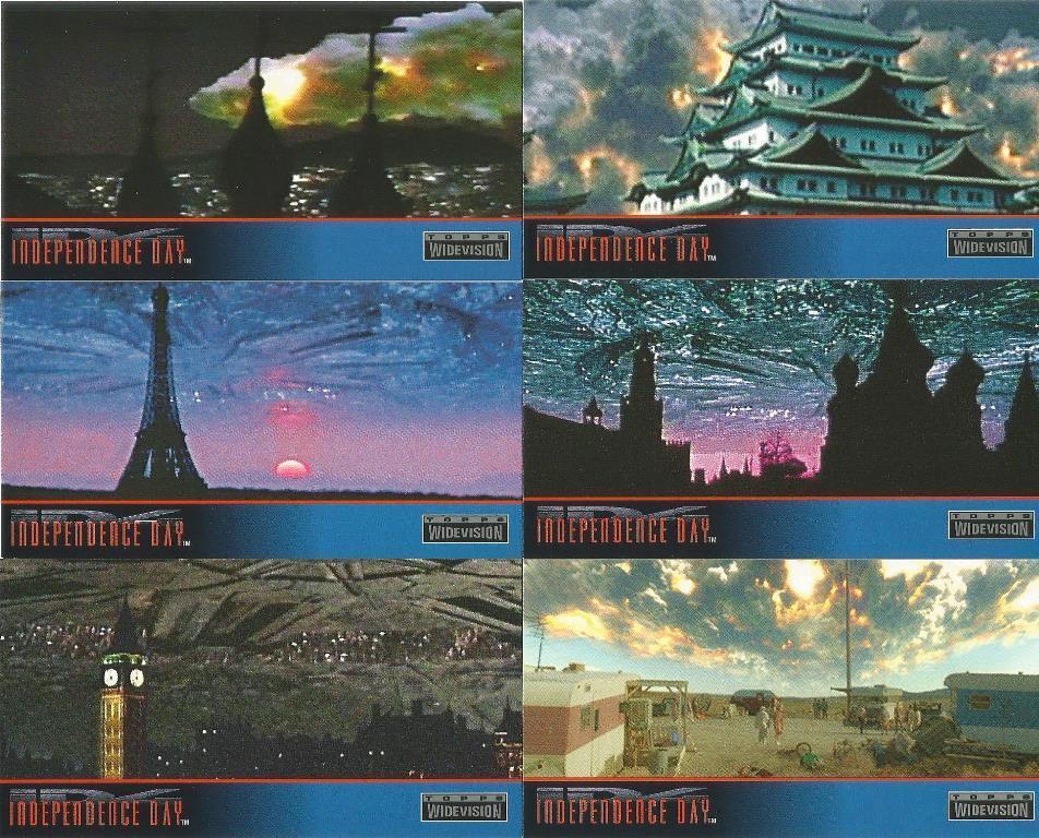 Vintage Topps 1996 Independence Day Widevision Basic Trading Card Set / Collector Cards 72 Card Base Set Sealed In Pack - Former Shop Stock