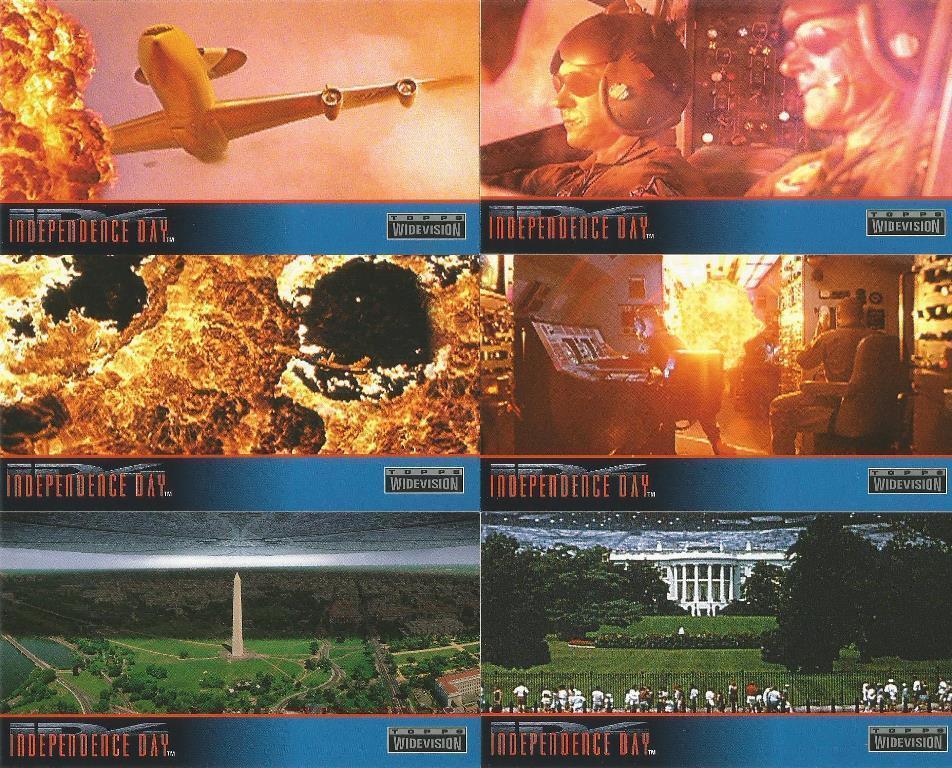 Vintage Topps 1996 Independence Day Widevision Basic Trading Card Set / Collector Cards 72 Card Base Set Sealed In Pack - Former Shop Stock