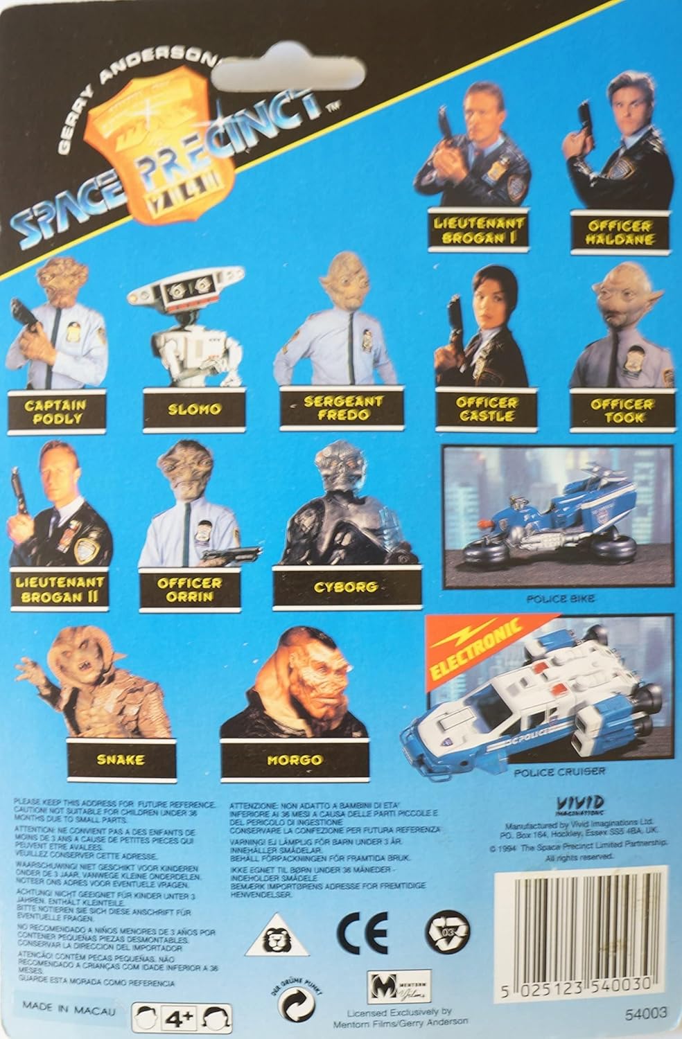 Vintage Vivid 1994 Gerry Andersons Space Precinct 2040 Officer Haldane Action Figure - Factory Sealed Shop Stock Room Find